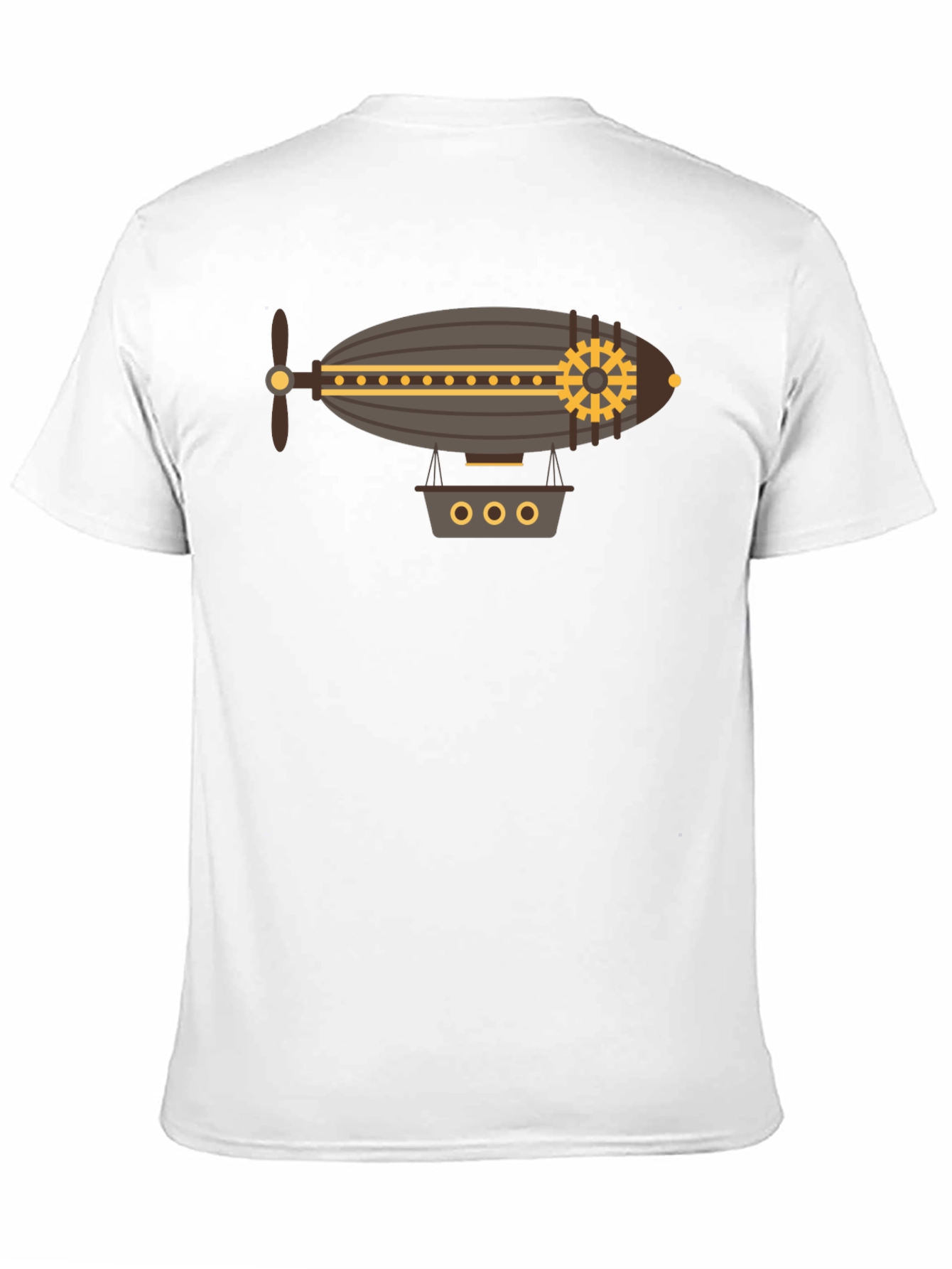 Black Steampunk Airship Graphic Tee view 11