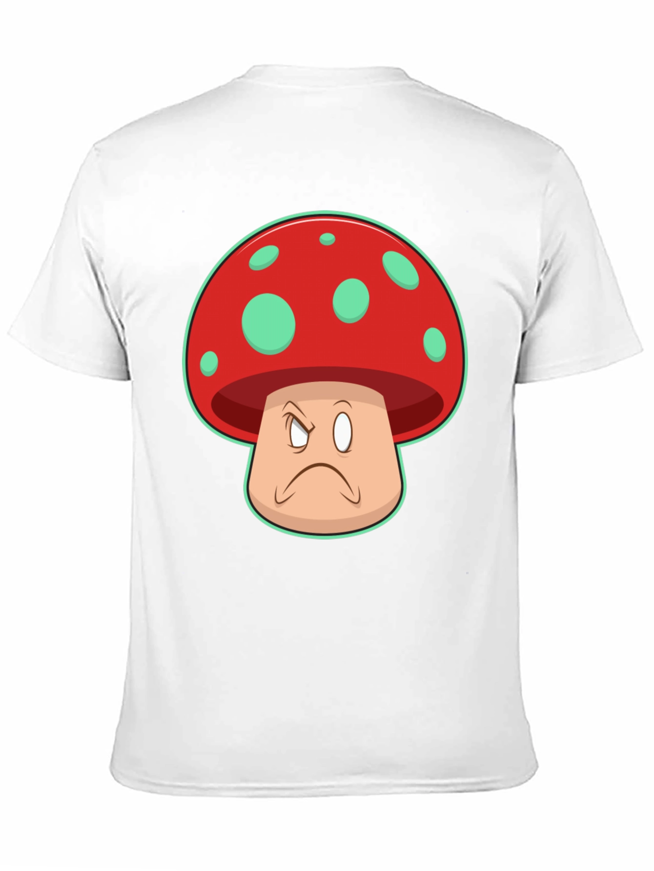 Black Grumpy Mushroom Graphic T-Shirt - Unisex Cotton Tee view 11