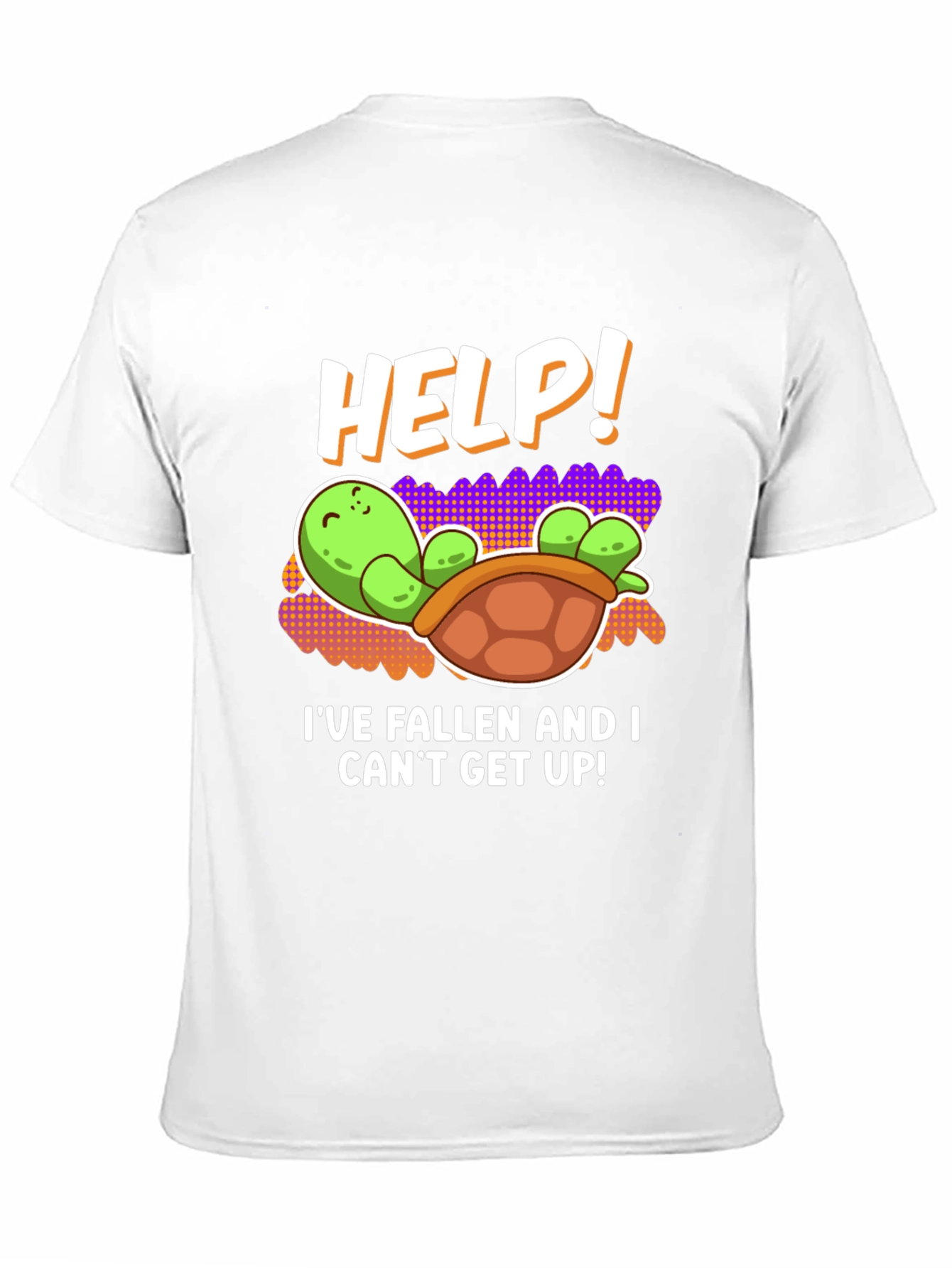 Black Help! Turtle Tee - I've Fallen Humor T-Shirt view 11