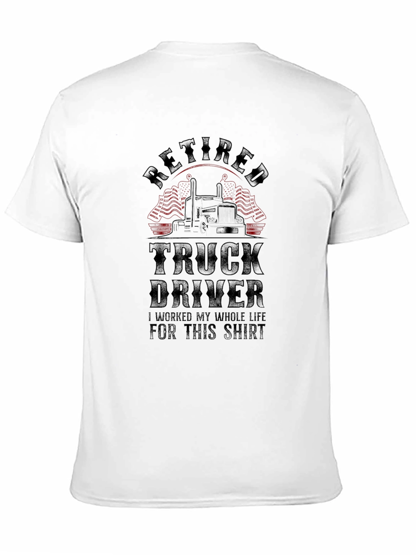 Black Retired Truck Driver Black Graphic T-Shirt view 11