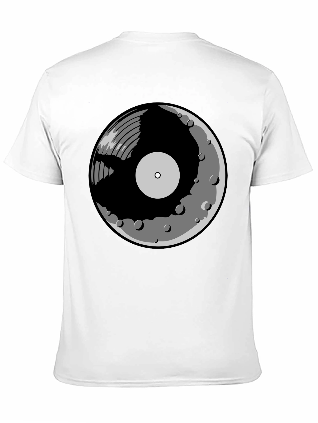 Black Vinyl Moon Graphic Tee - Music Lover Shirt view 11