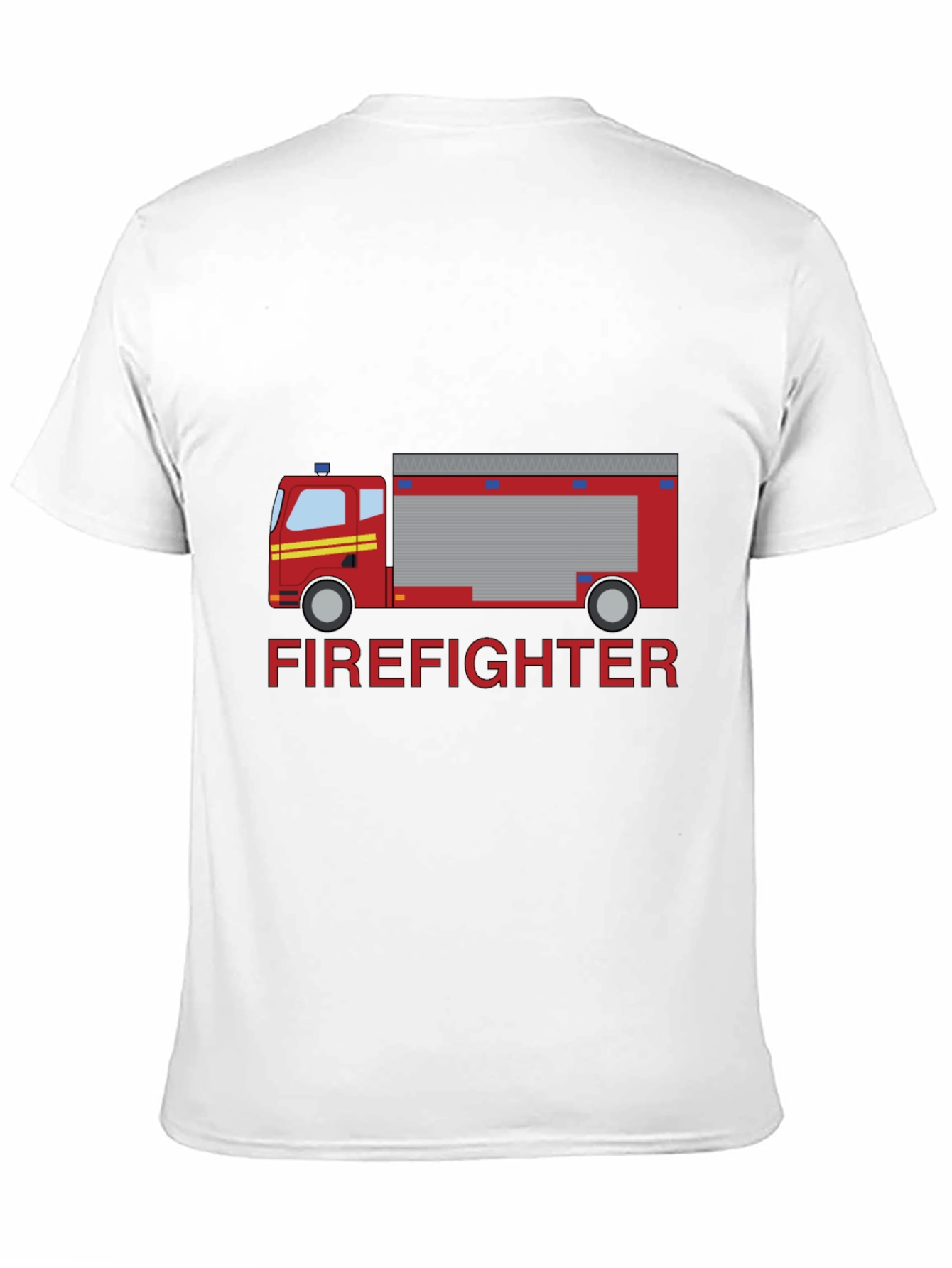 Black Firefighter Truck Graphic Tee - Black Cotton T-Shirt view 11