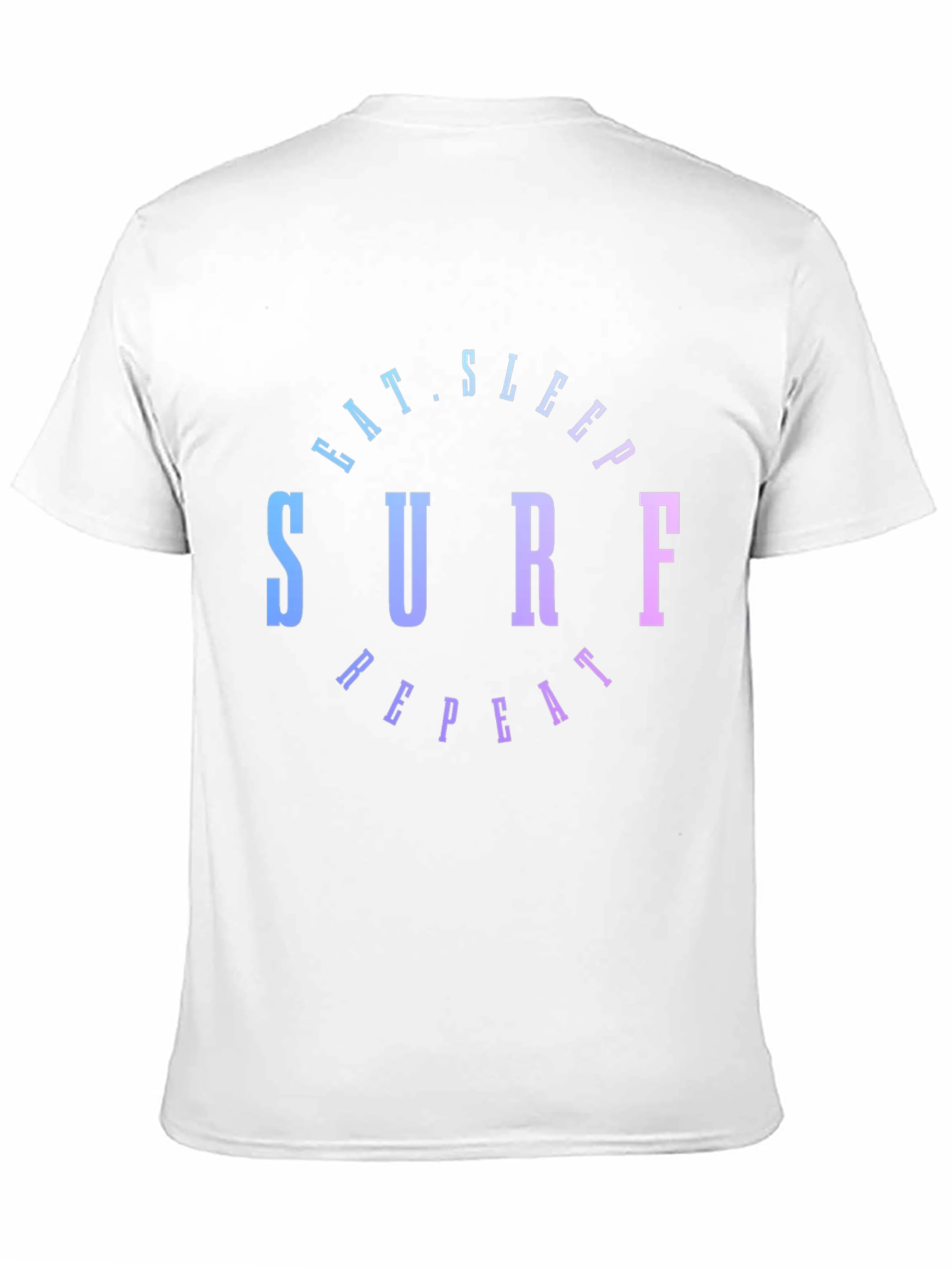 Black Eat Sleep Surf Repeat T-Shirt - Gradient Design view 11