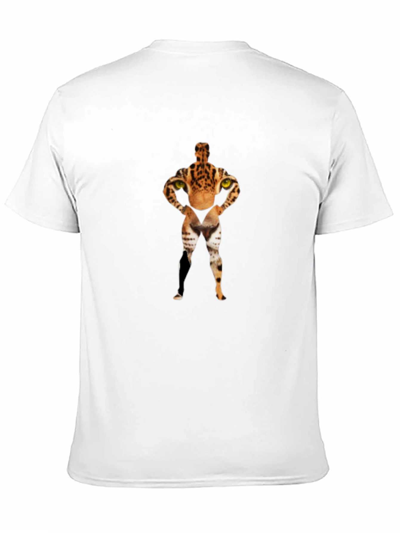 Black Novelty Feline Bodybuilder Graphic T-Shirt view 11