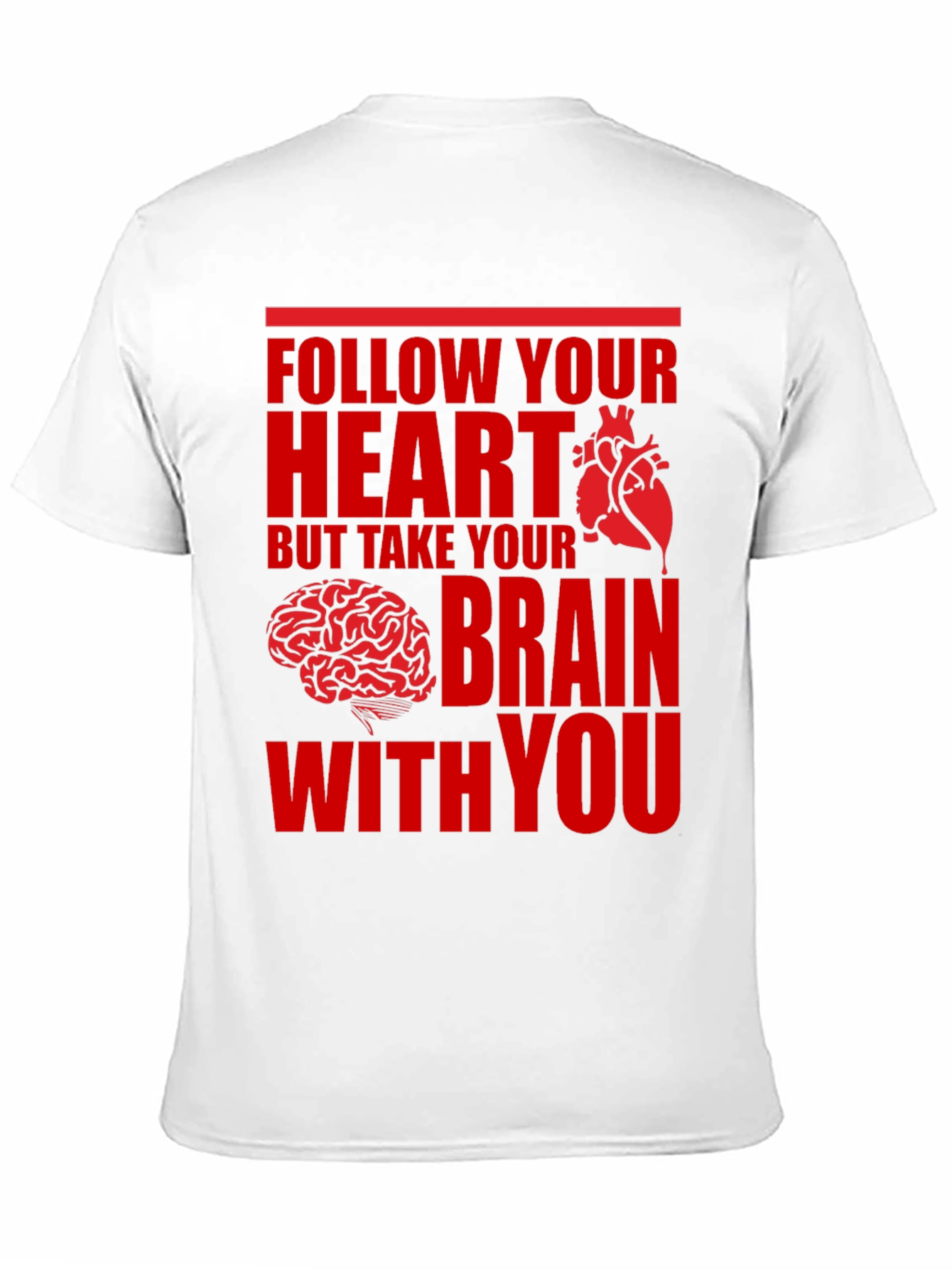 Black Follow Your Heart Brain Graphic Tee view 11