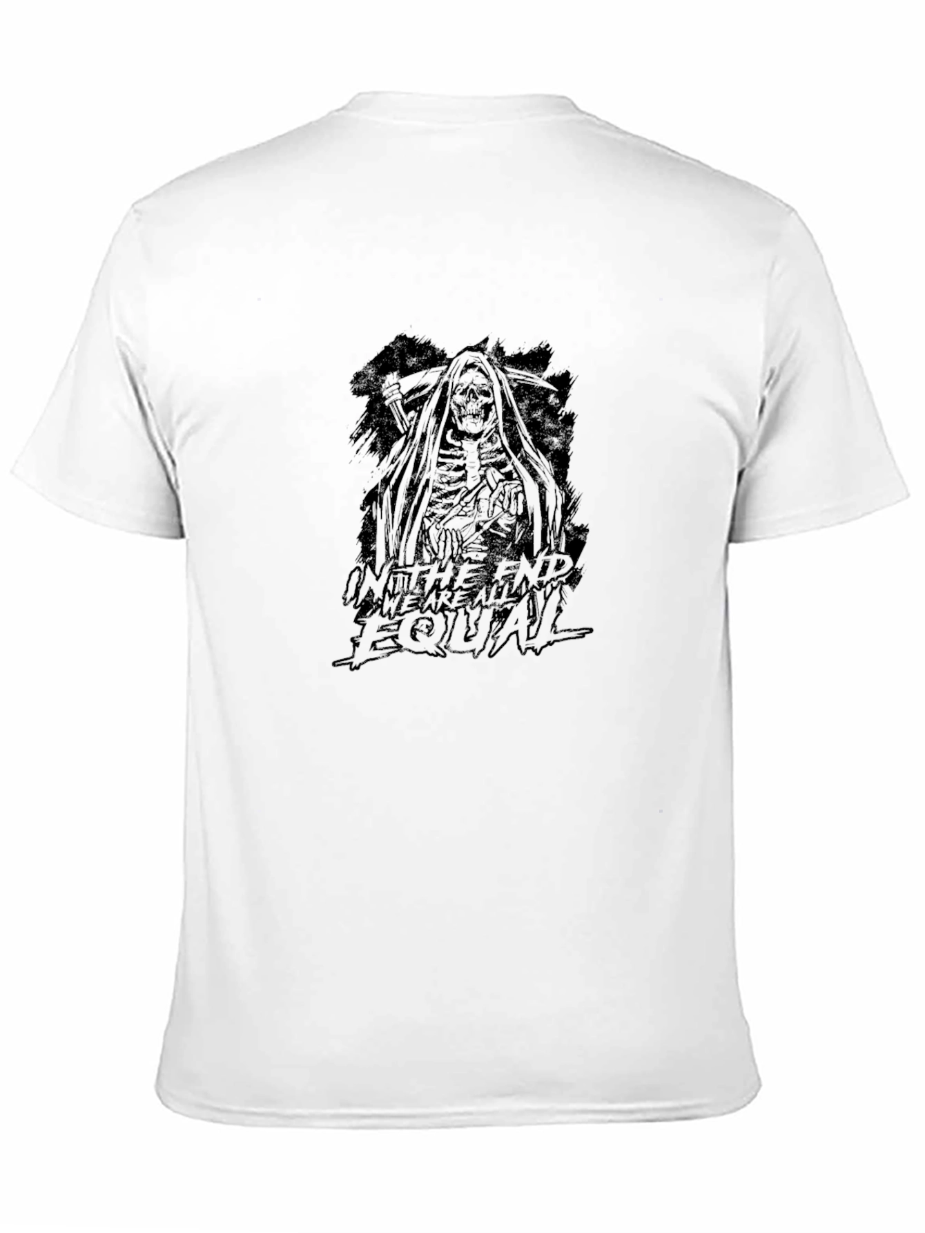 Black Grim Reaper Graphic Tee - In The End We Are All Equal view 11