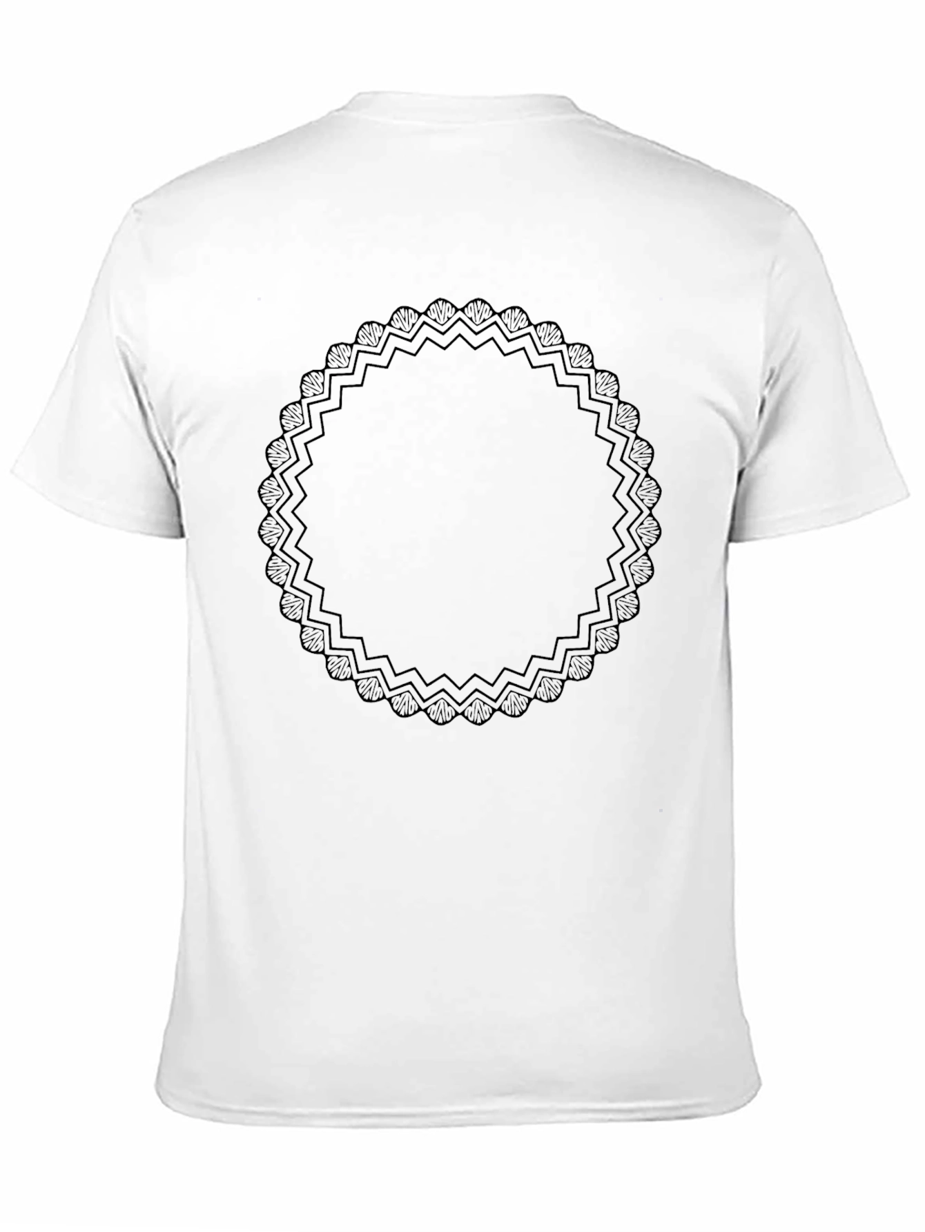 Black Elegant Black Graphic Tee with Ornamental Circle Design view 11