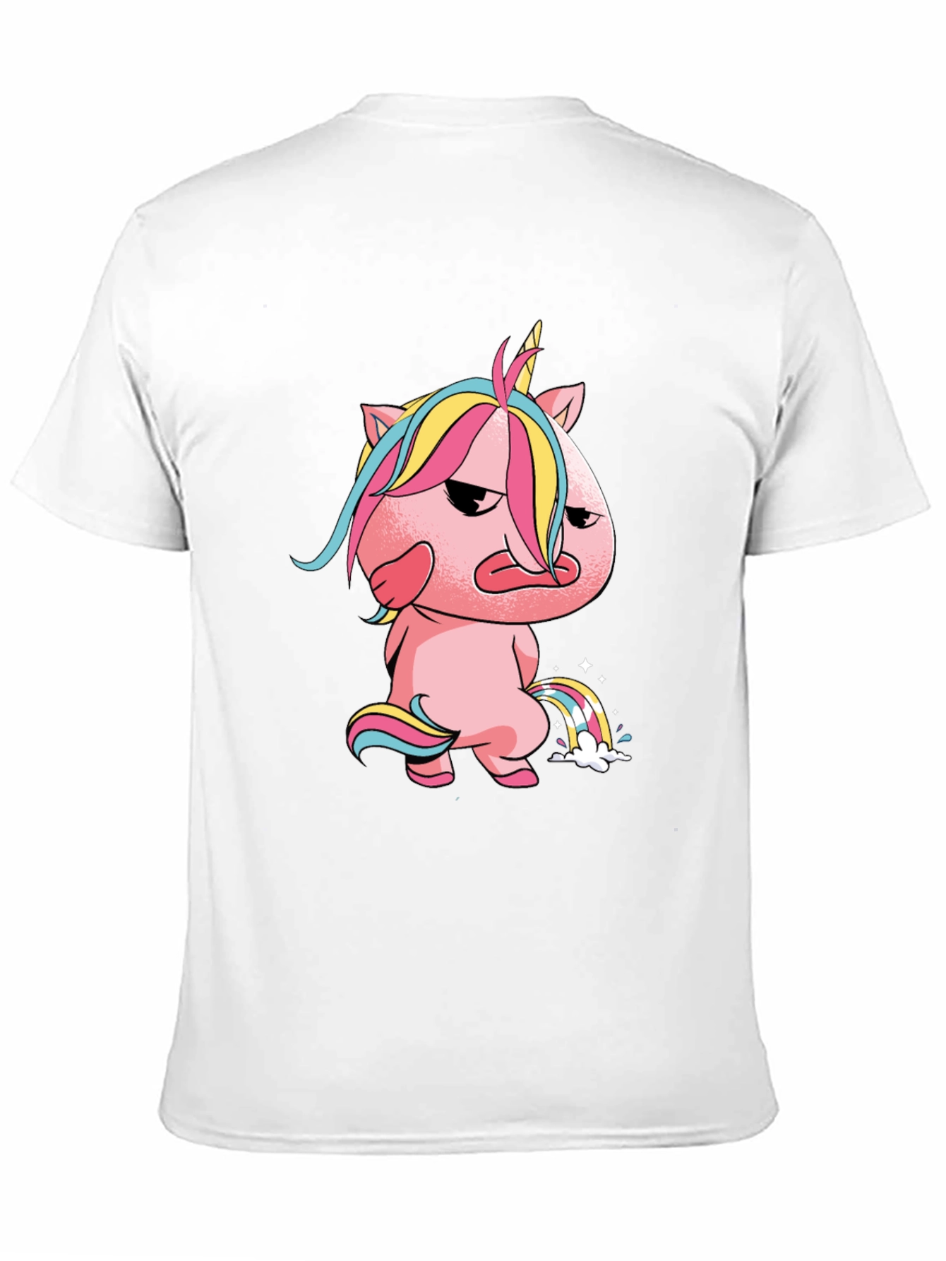 Black Grumpy Unicorn Rainbow T-Shirt view 11
