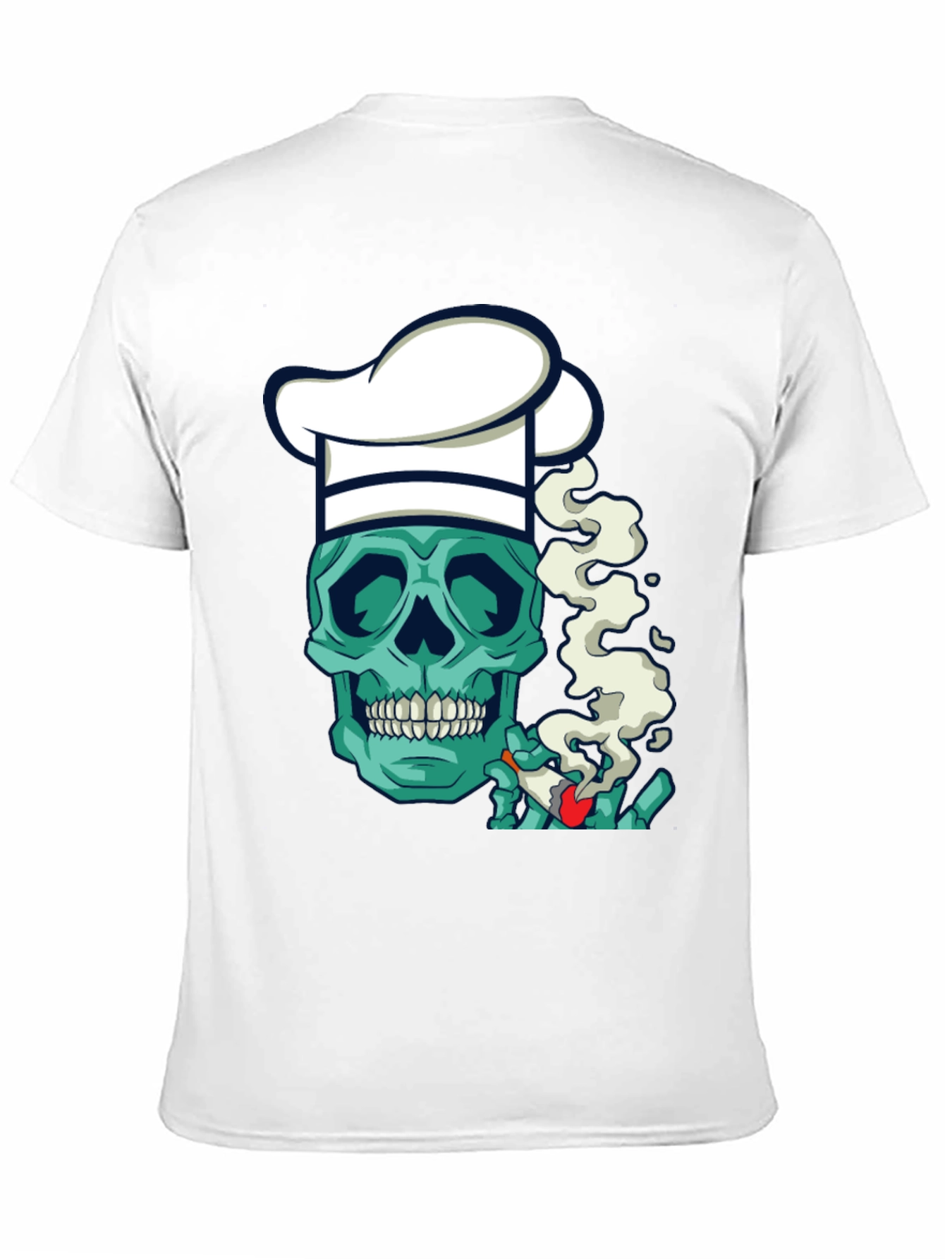 Black Chef Skull Smoker T-Shirt - Cool Graphic Tee view 11