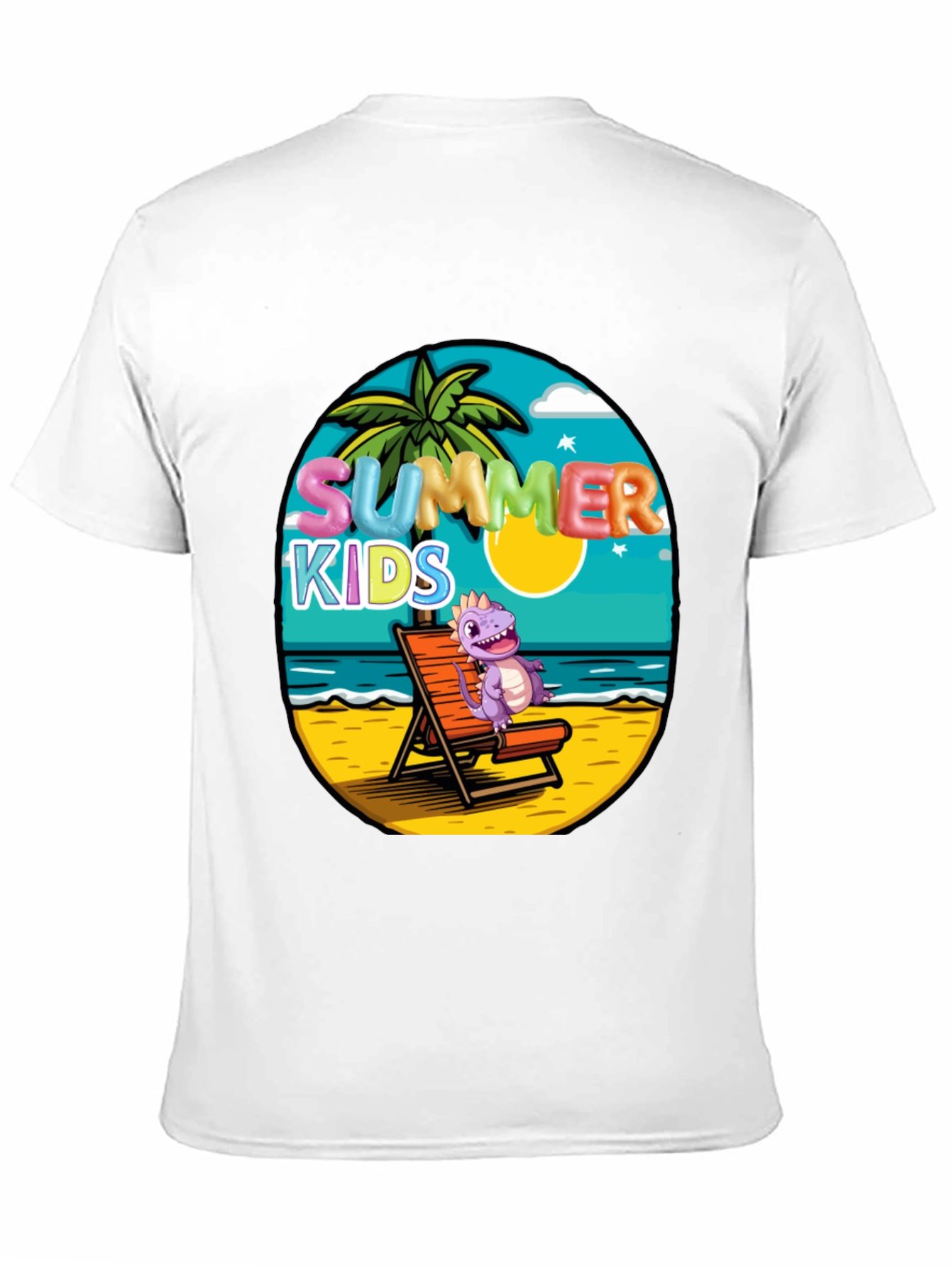 Black Summer Kids Beach T-Shirt view 11