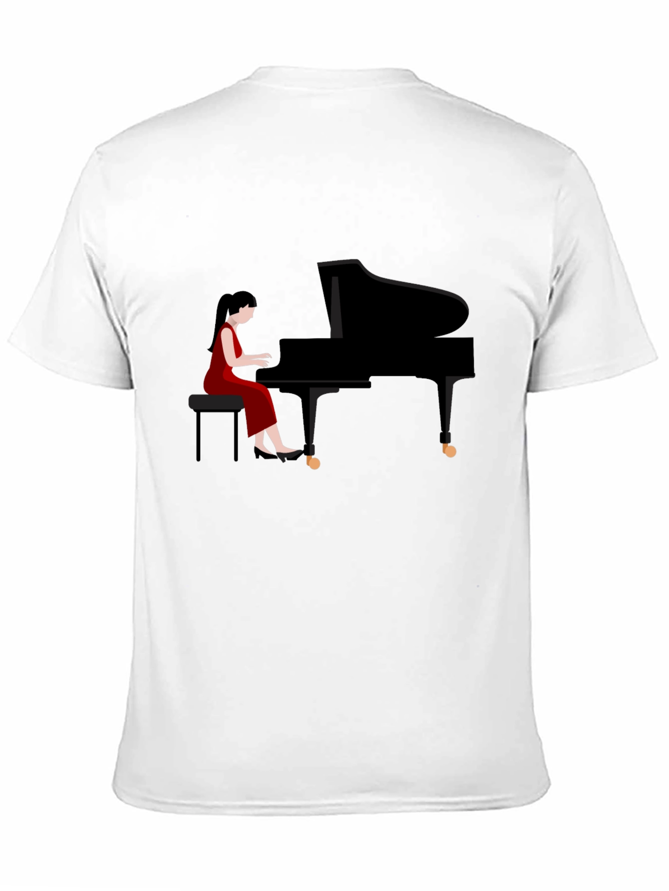 Black Piano Player Graphic Tee - Stylish Musician T-Shirt view 11