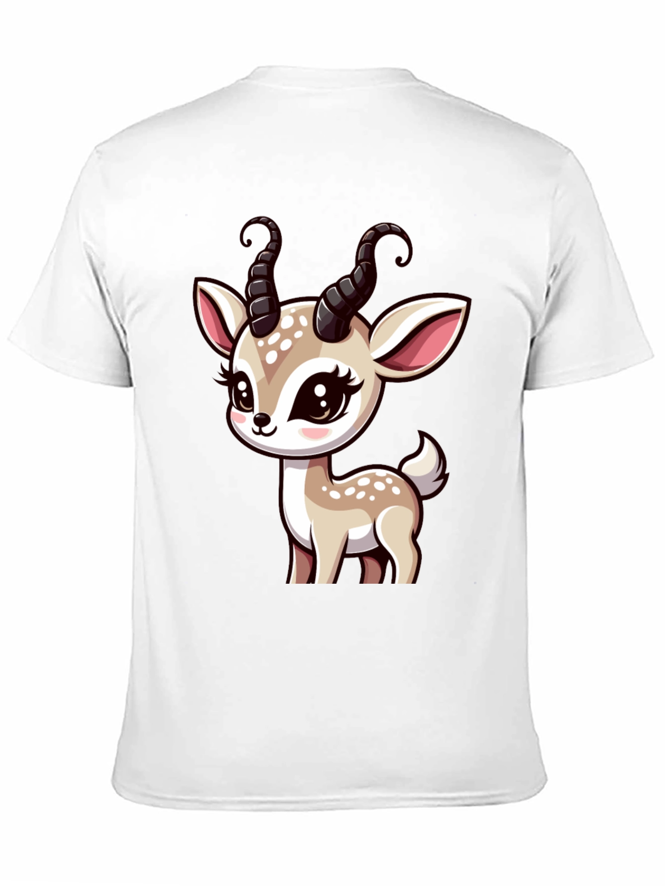 Black Cute Deer Graphic Black T-Shirt view 11