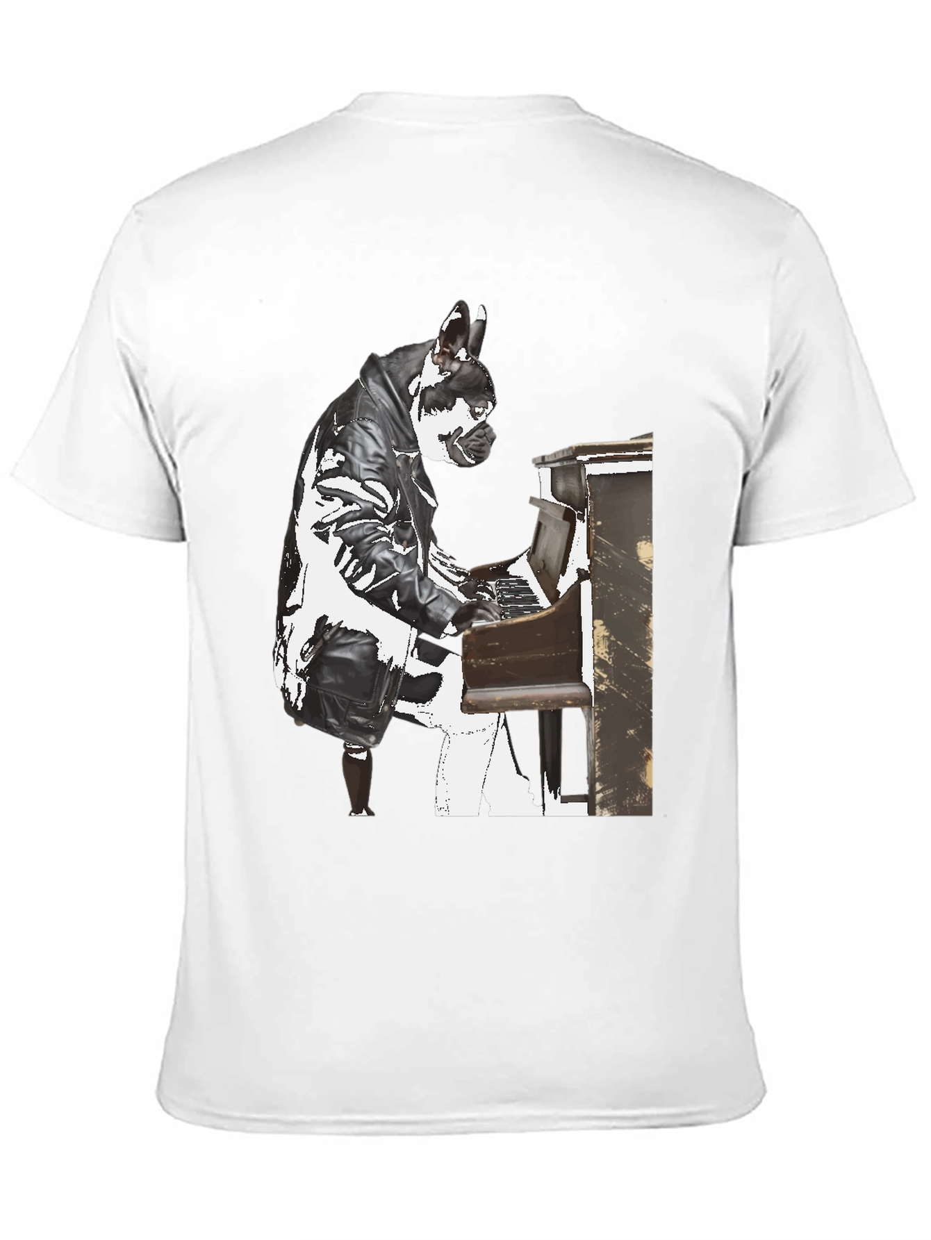 Black Piano Dog T-Shirt - Quirky Style view 11