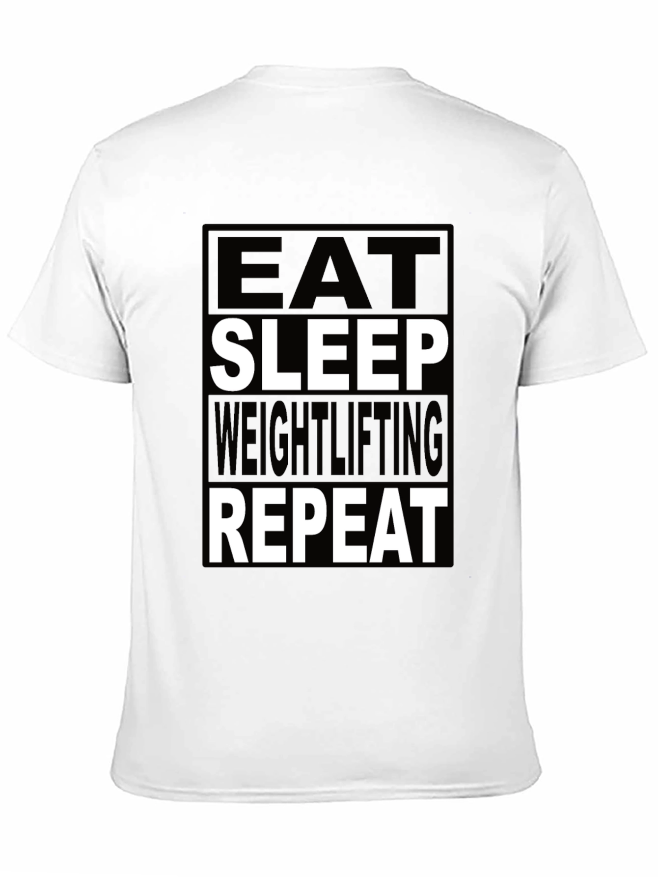 Black Eat Sleep Weightlifting Repeat Black T-Shirt view 11