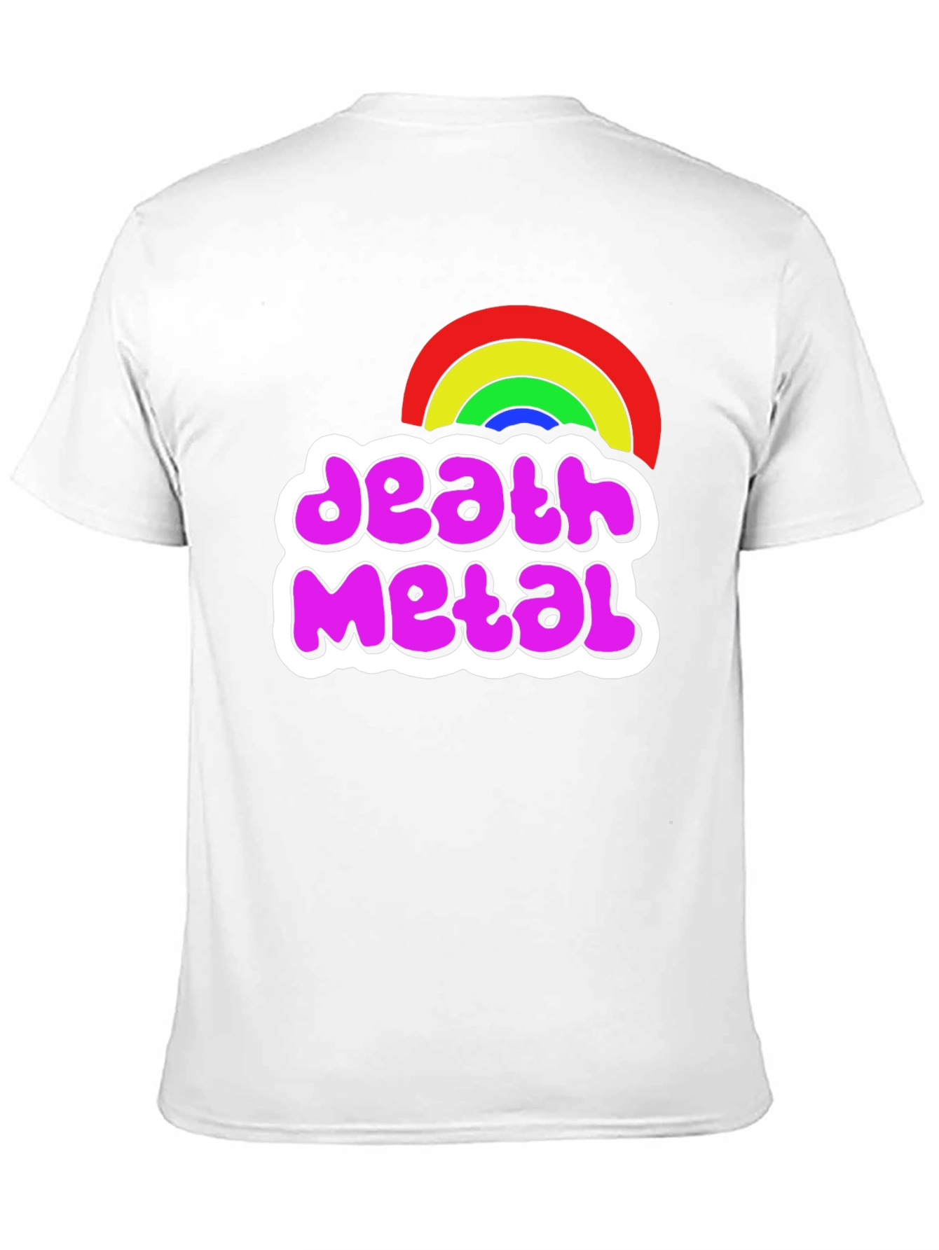 Black Death Metal Rainbow T-Shirt - Soft Cotton Tee view 11