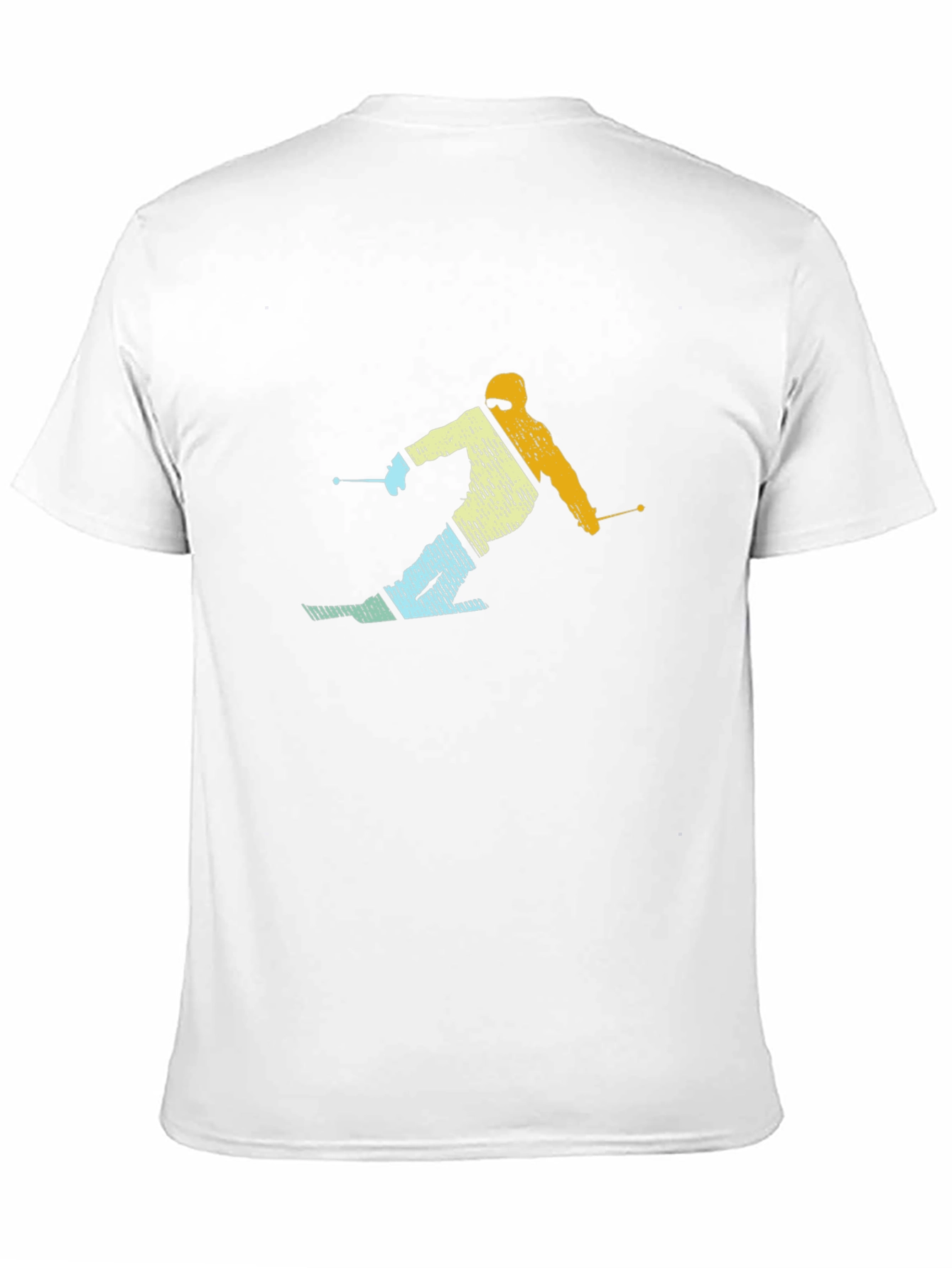 Black Retro Skier Graphic Black T-Shirt view 11