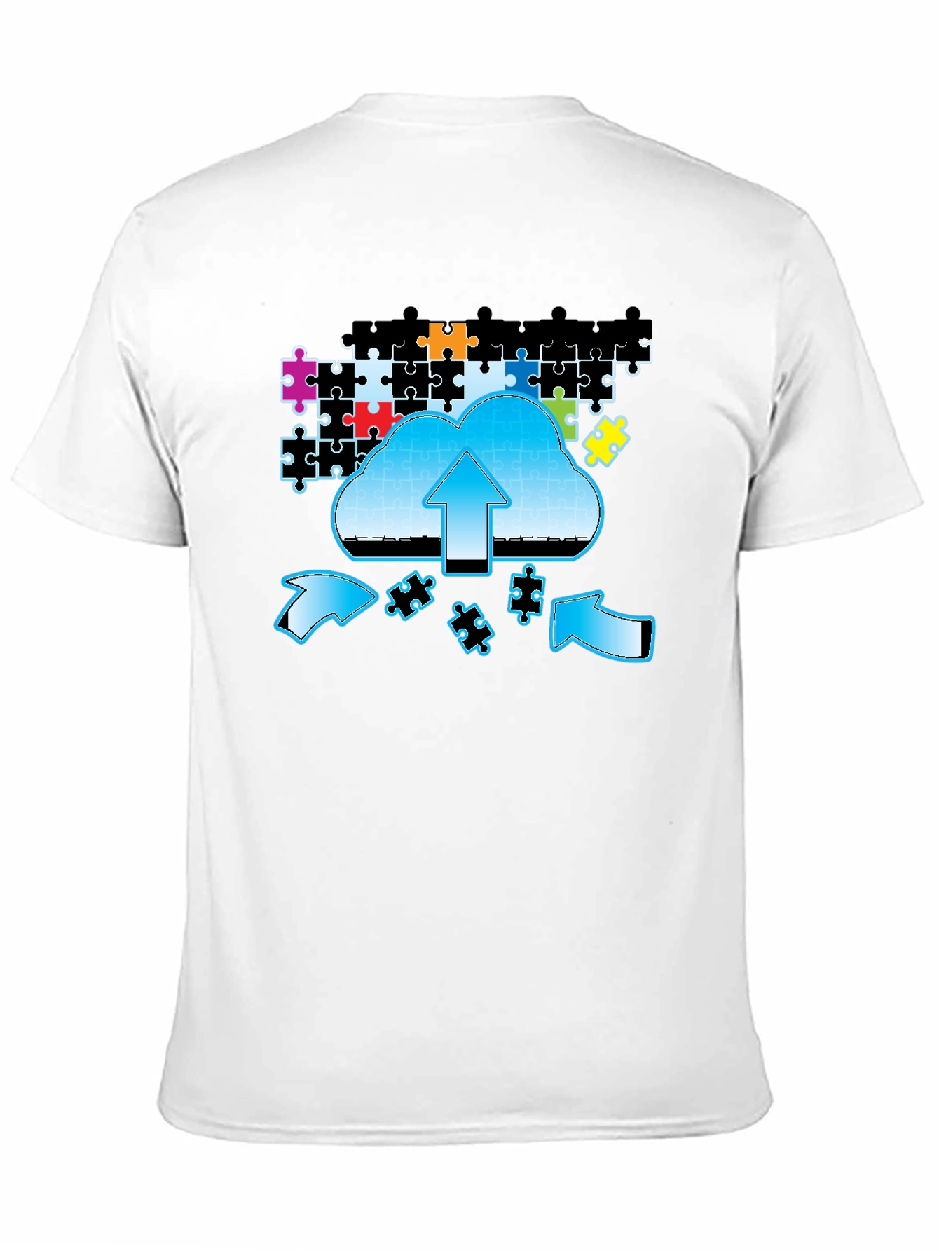 Black Cloud Puzzle Upload Graphic T-Shirt view 11