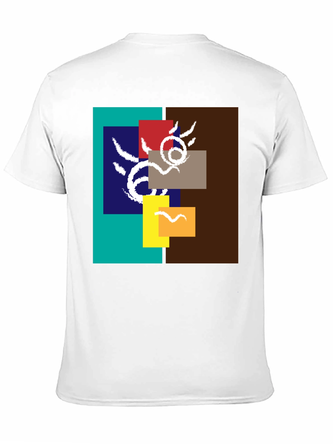 Black Abstract Graphic Print Crew Neck Tee view 11