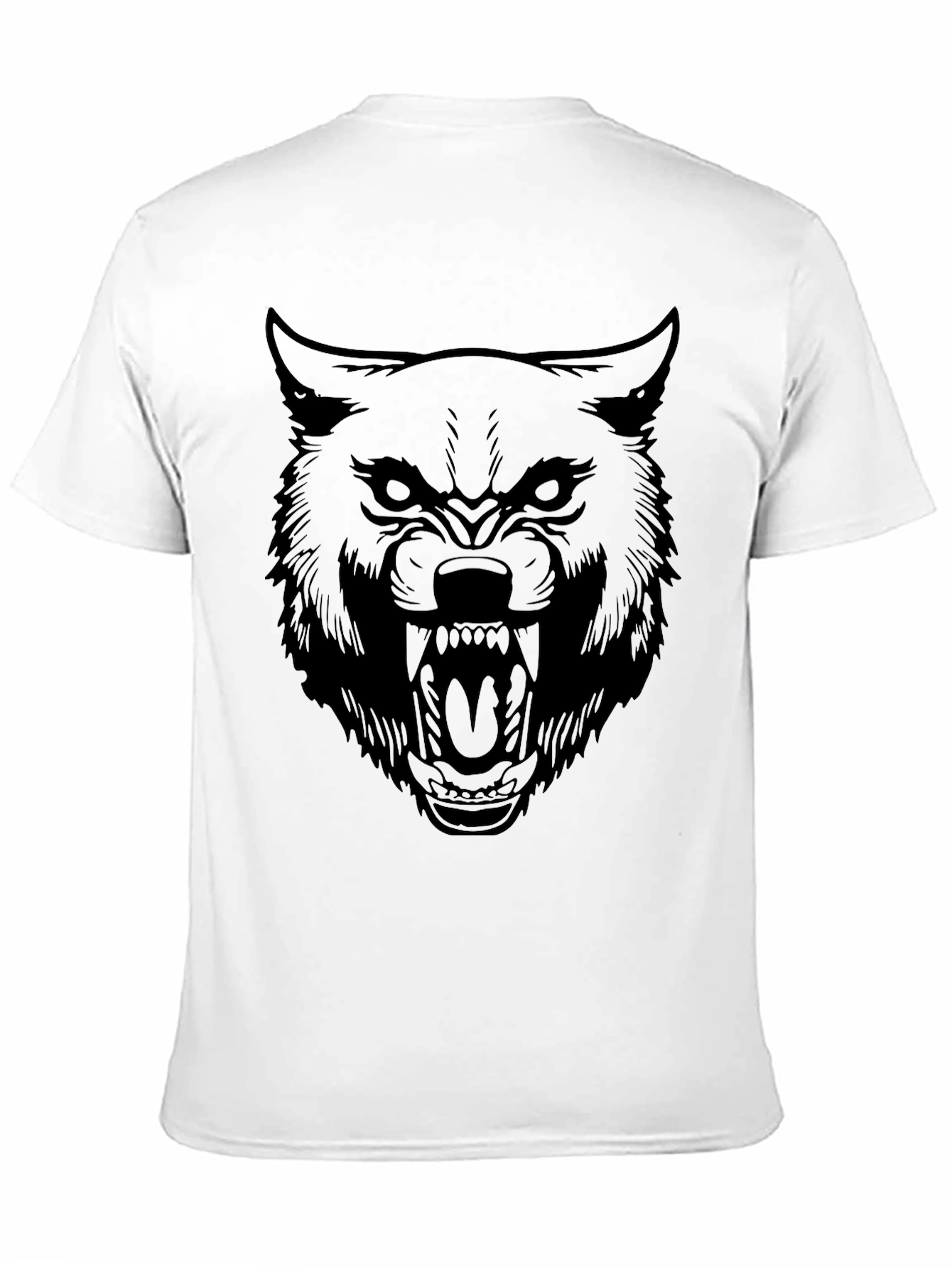 Black Men's Black Wolf Graphic T-Shirt view 11