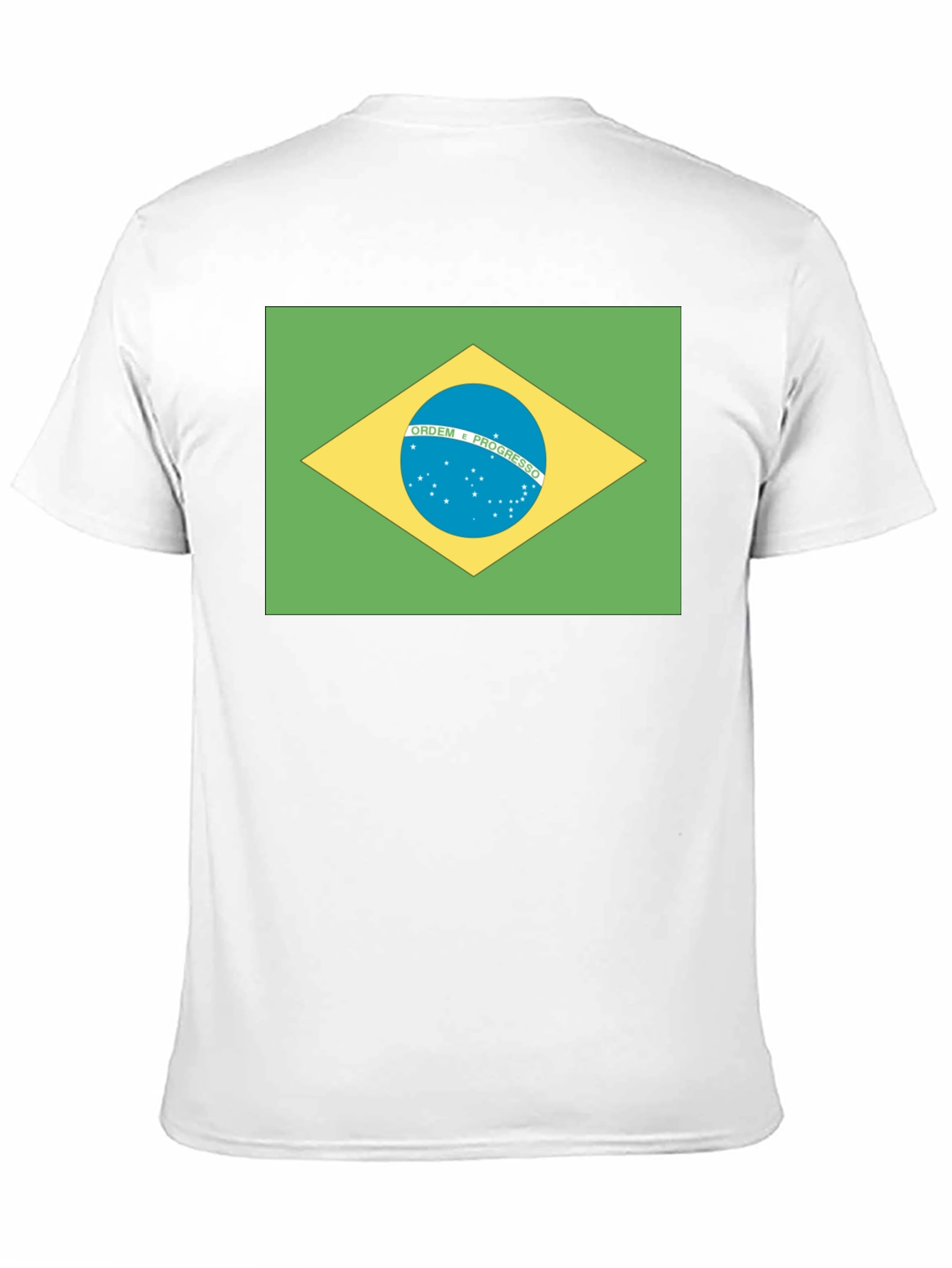 Black Brazil Flag T-Shirt - Black Crew Neck Tee view 11