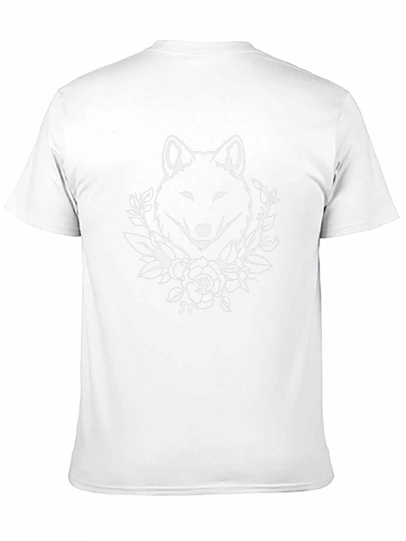 Black Wolf & Roses Graphic Black Tee view 11