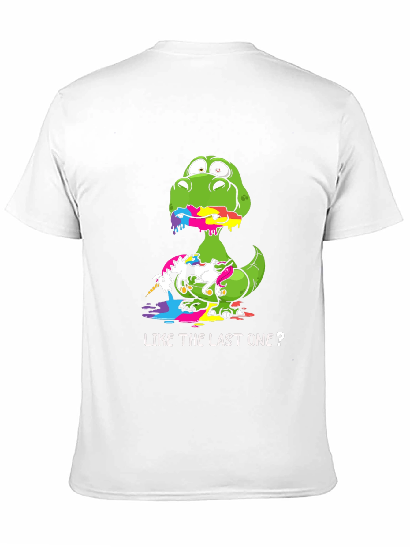 Black Dinosaur Eating Unicorn T-Shirt Funny Dino Tee view 11