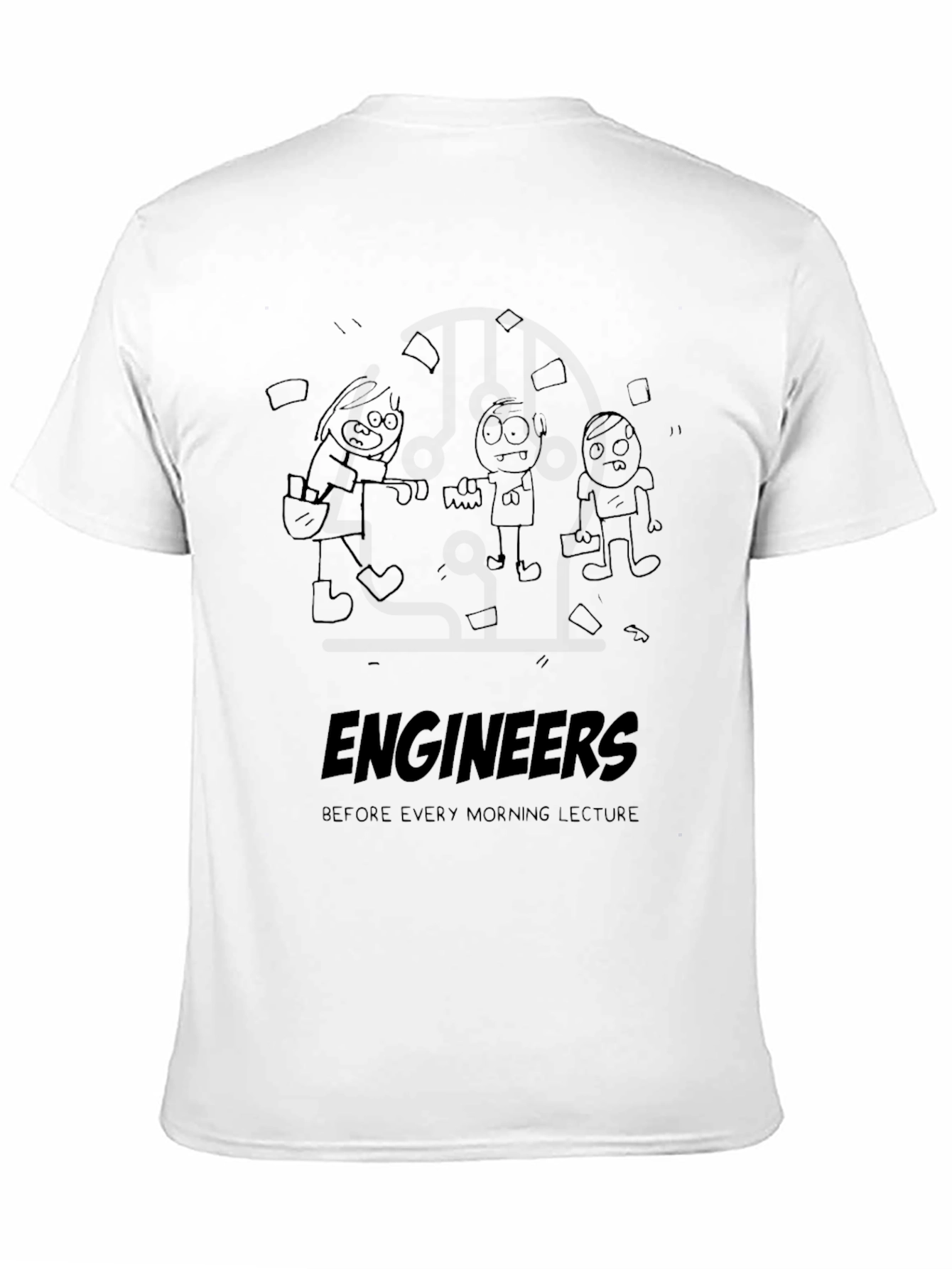 Black Engineers Before Lecture Graphic Tee - Black Cotton T-Shirt view 11