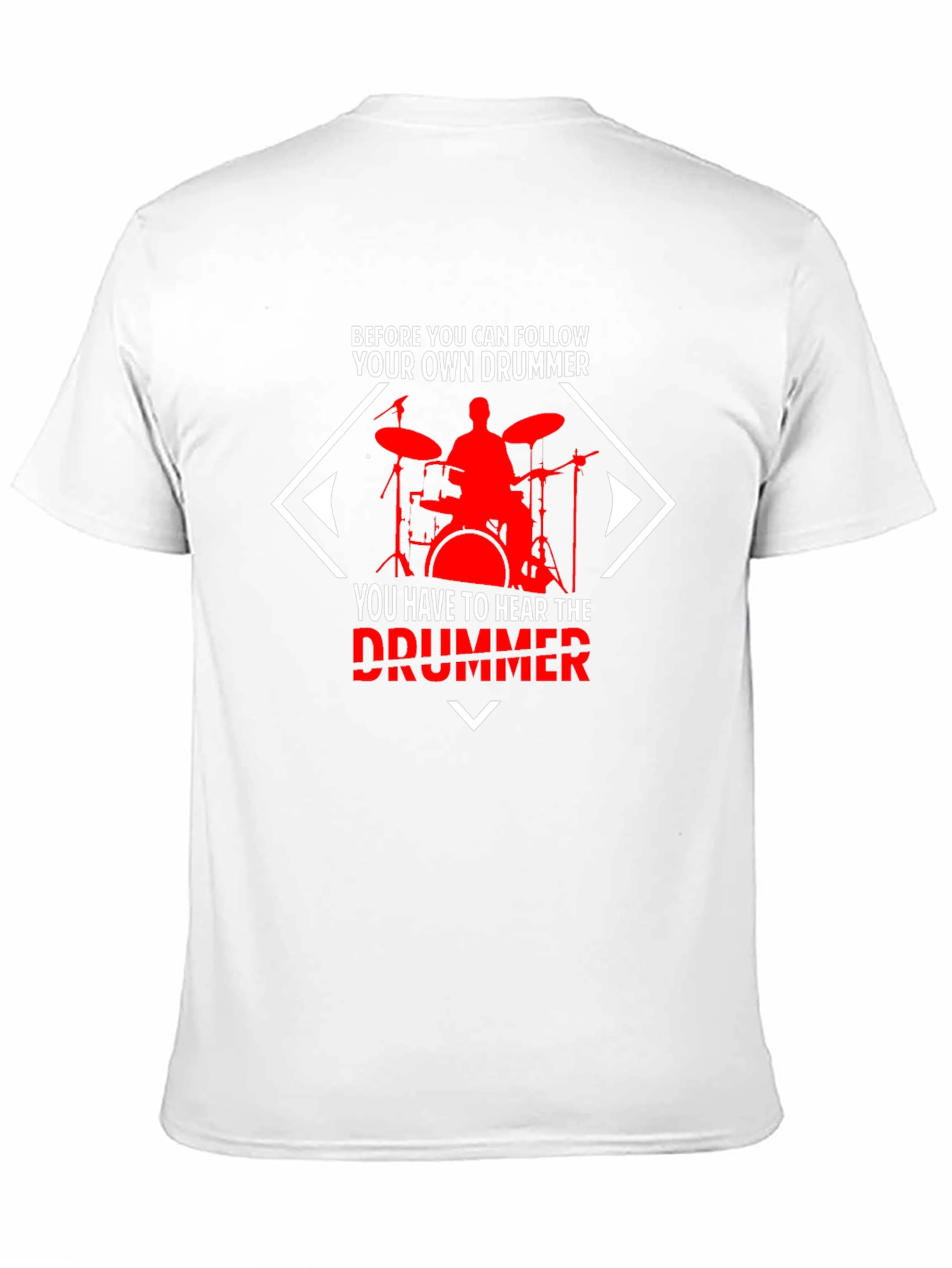Black Follow Your Own Drummer T-Shirt - Black Cotton Tee view 11