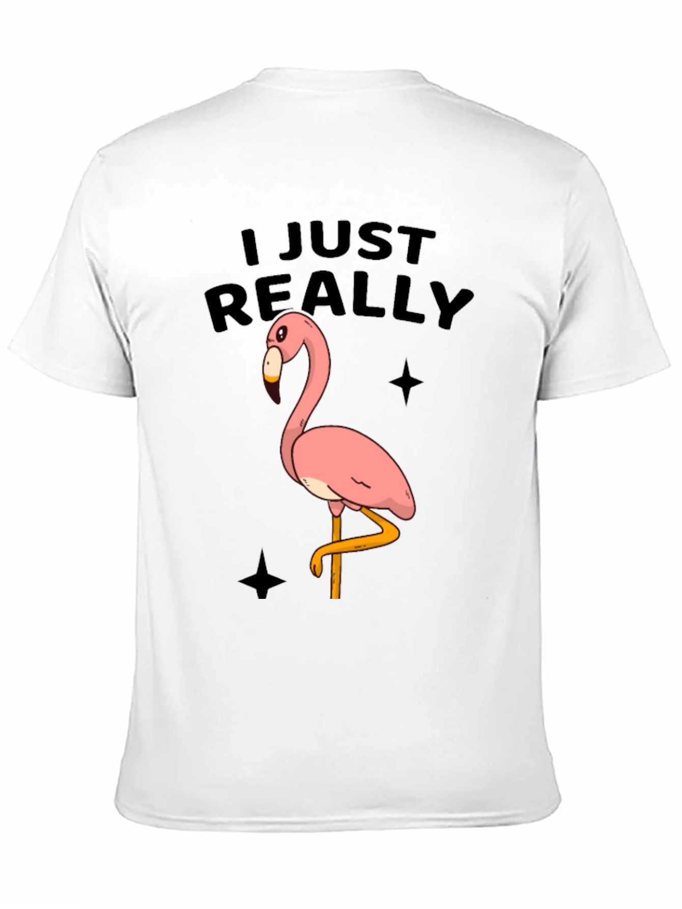 Black Funny Flamingo Graphic Tee - Just Really Love Flamingos view 11