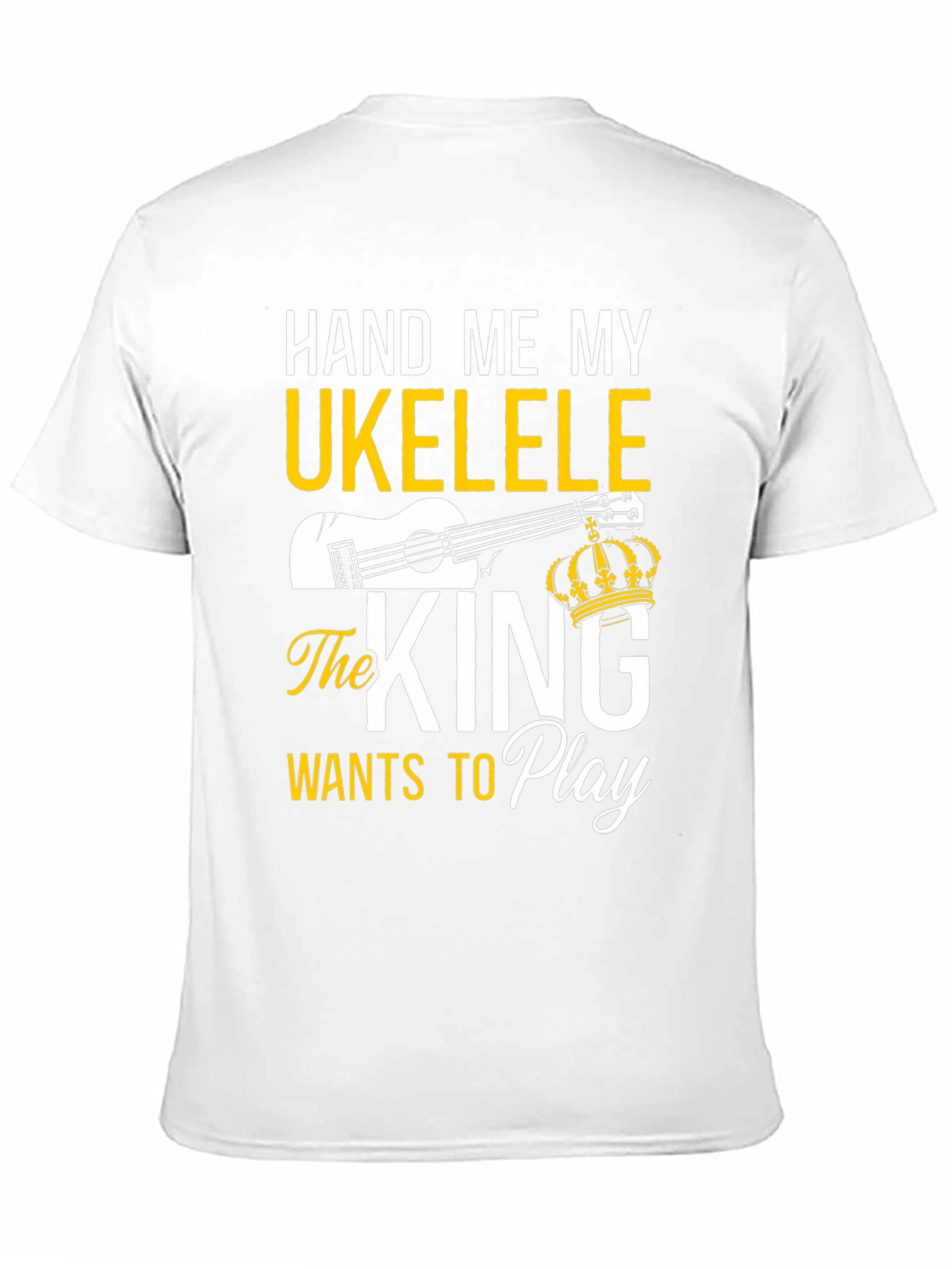 Black Hand Me My Ukulele - King T-Shirt view 11