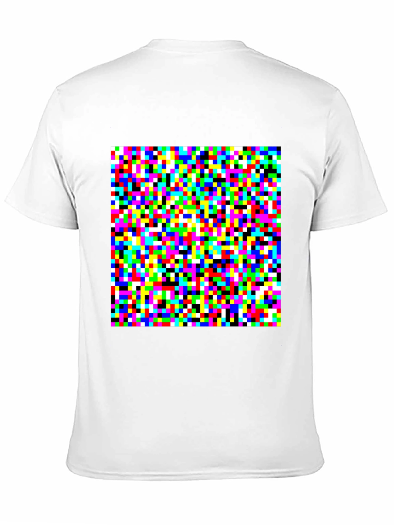 Black Pixelated Color Block Graphic Tee - Unique Design view 11