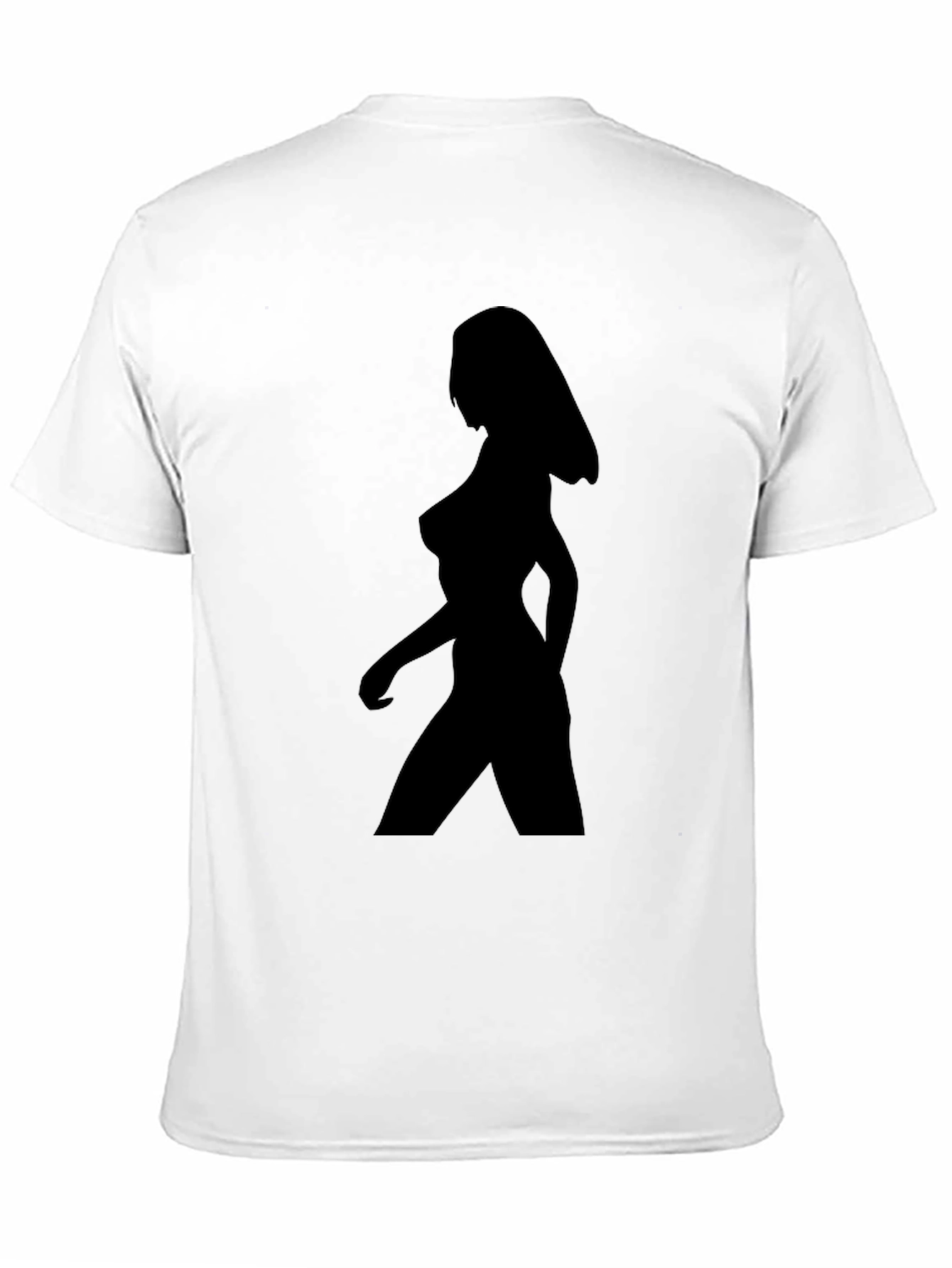Black Silhouette Woman Graphic T-Shirt - Black Unisex Tee view 11