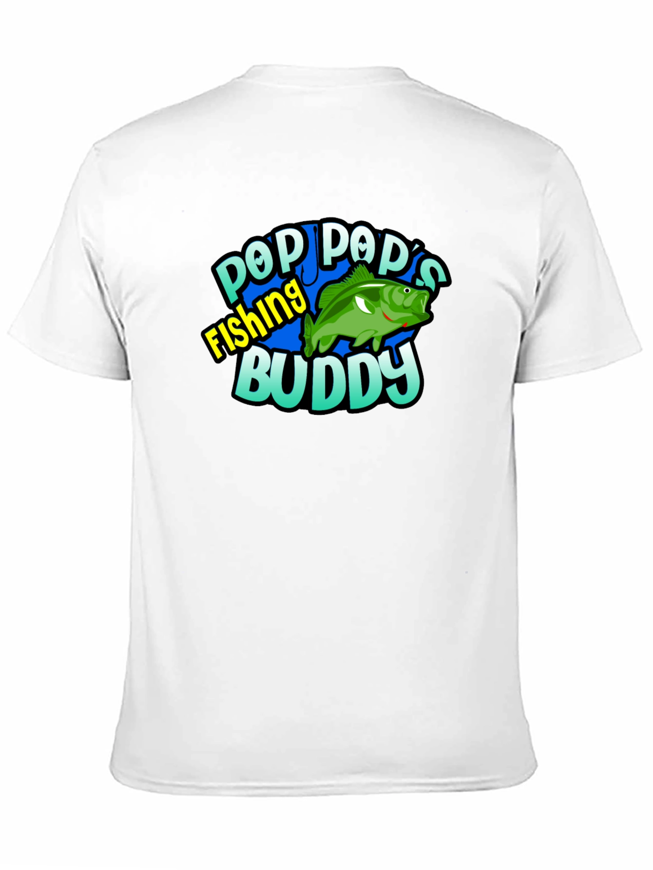 Black Pop Pop's Fishing Buddy Black T-Shirt view 11