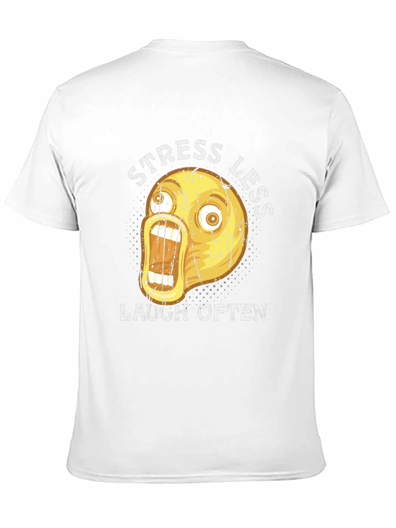 Black Funny Emoji Graphic T-Shirt - Stress Less Laugh Often view 11
