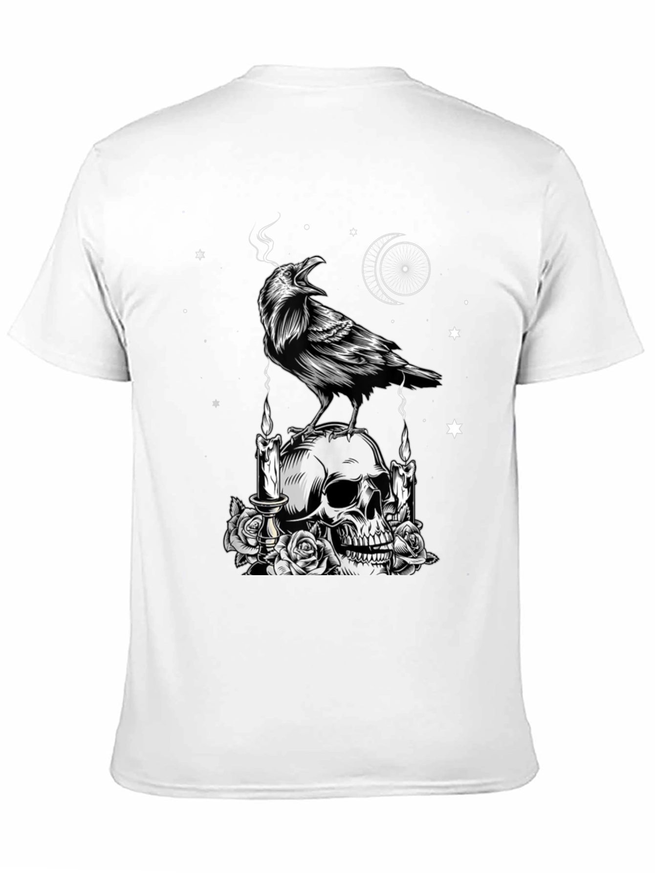 Black Raven & Skull Graphic Tee view 11