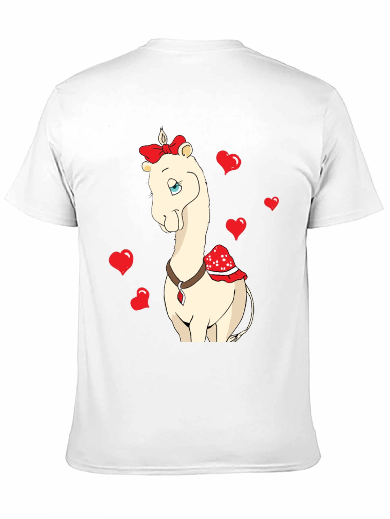 Black Cute Camel With Bow & Hearts Valentine's T-Shirt view 11