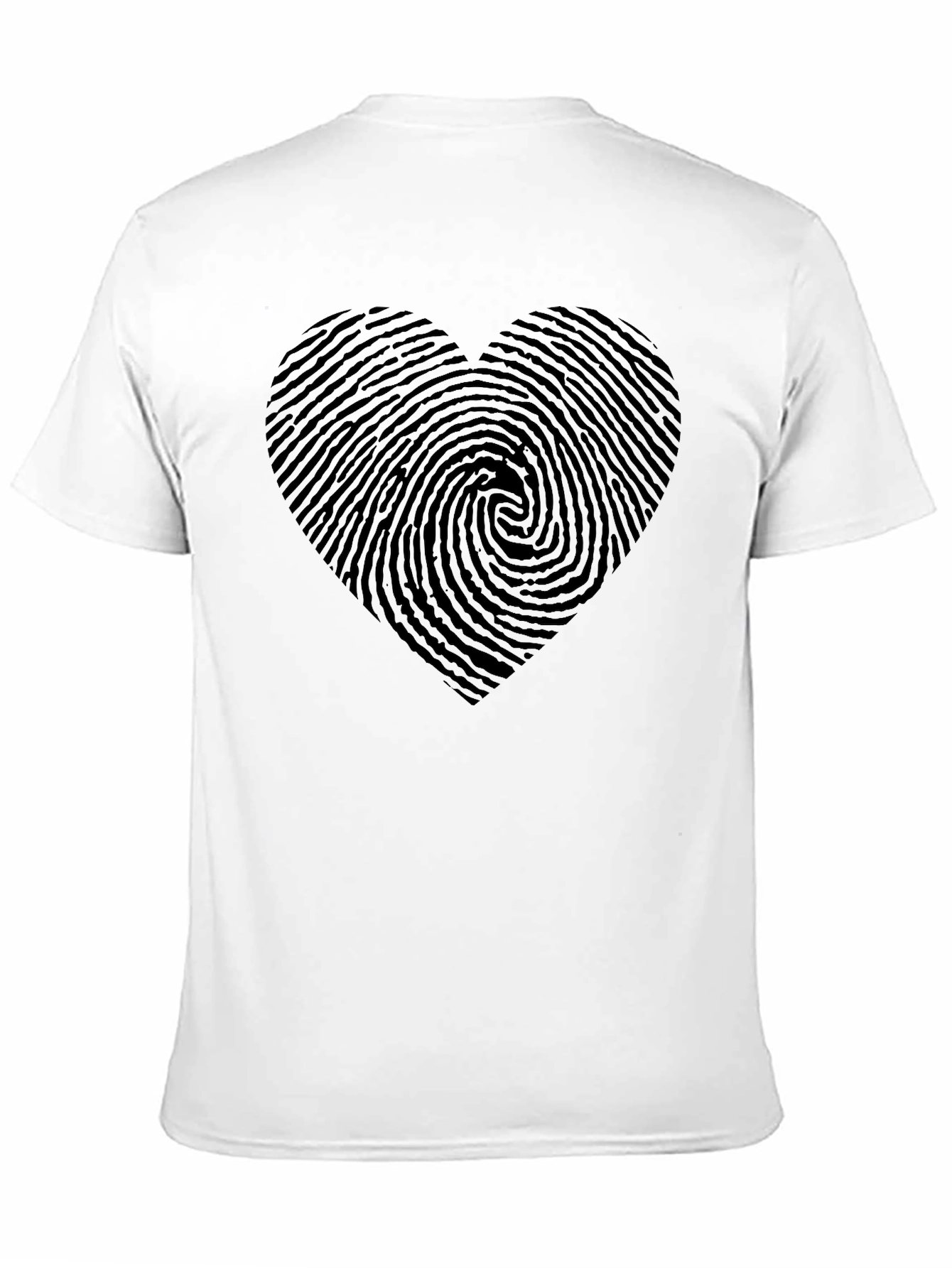 Black Fingerprint Heart Black T-Shirt view 11