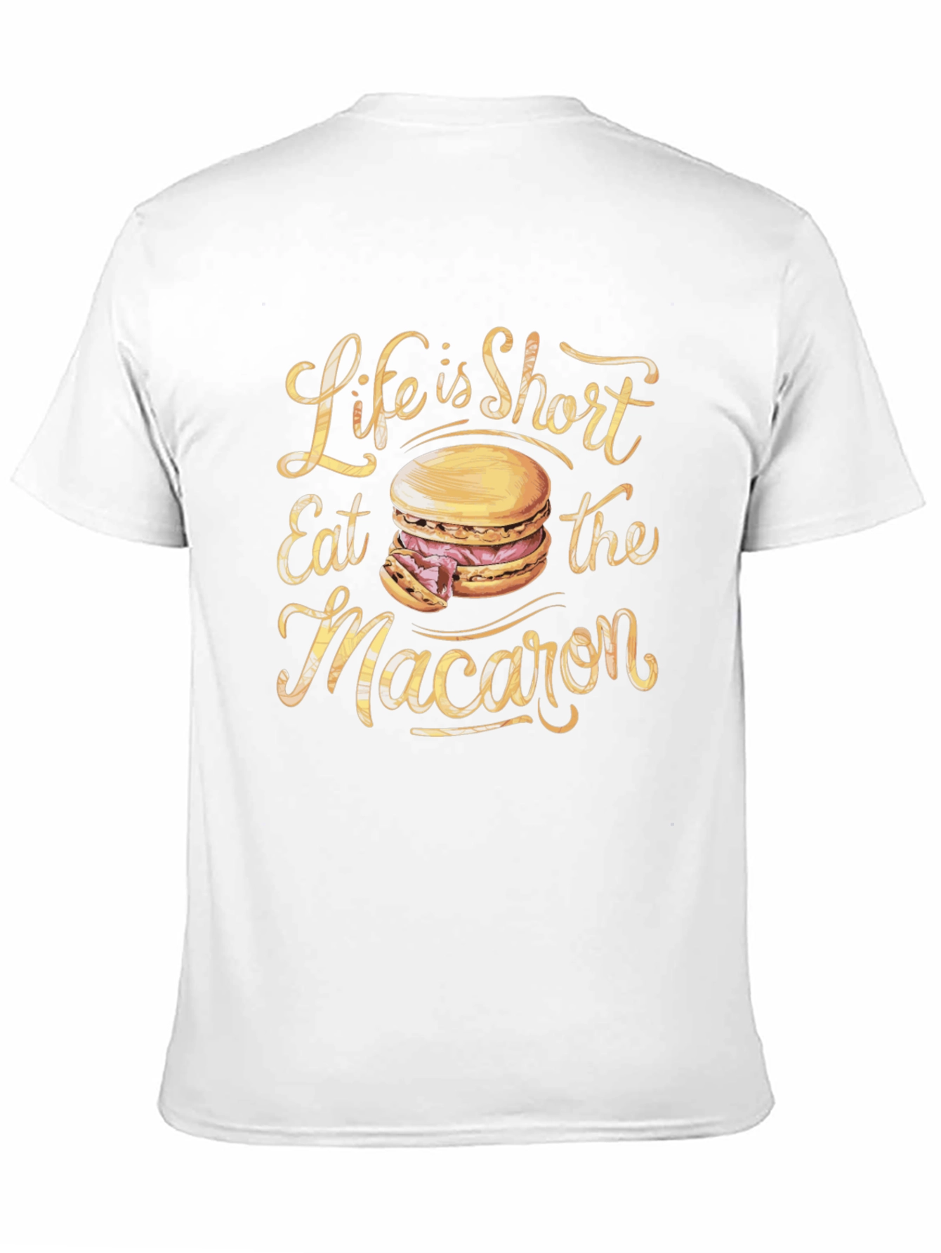 Black Life is Short Eat Macaron Graphic Tee view 11