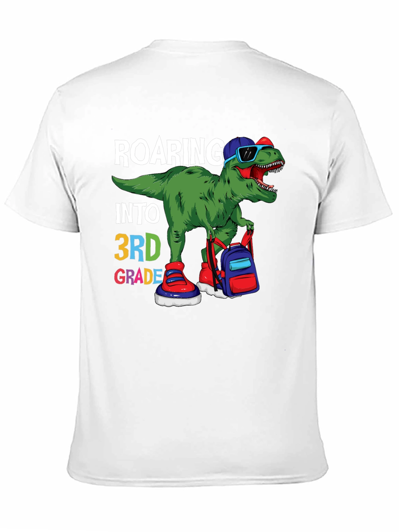 Black Roaring Into 3rd Grade Dinosaur T-Shirt view 11
