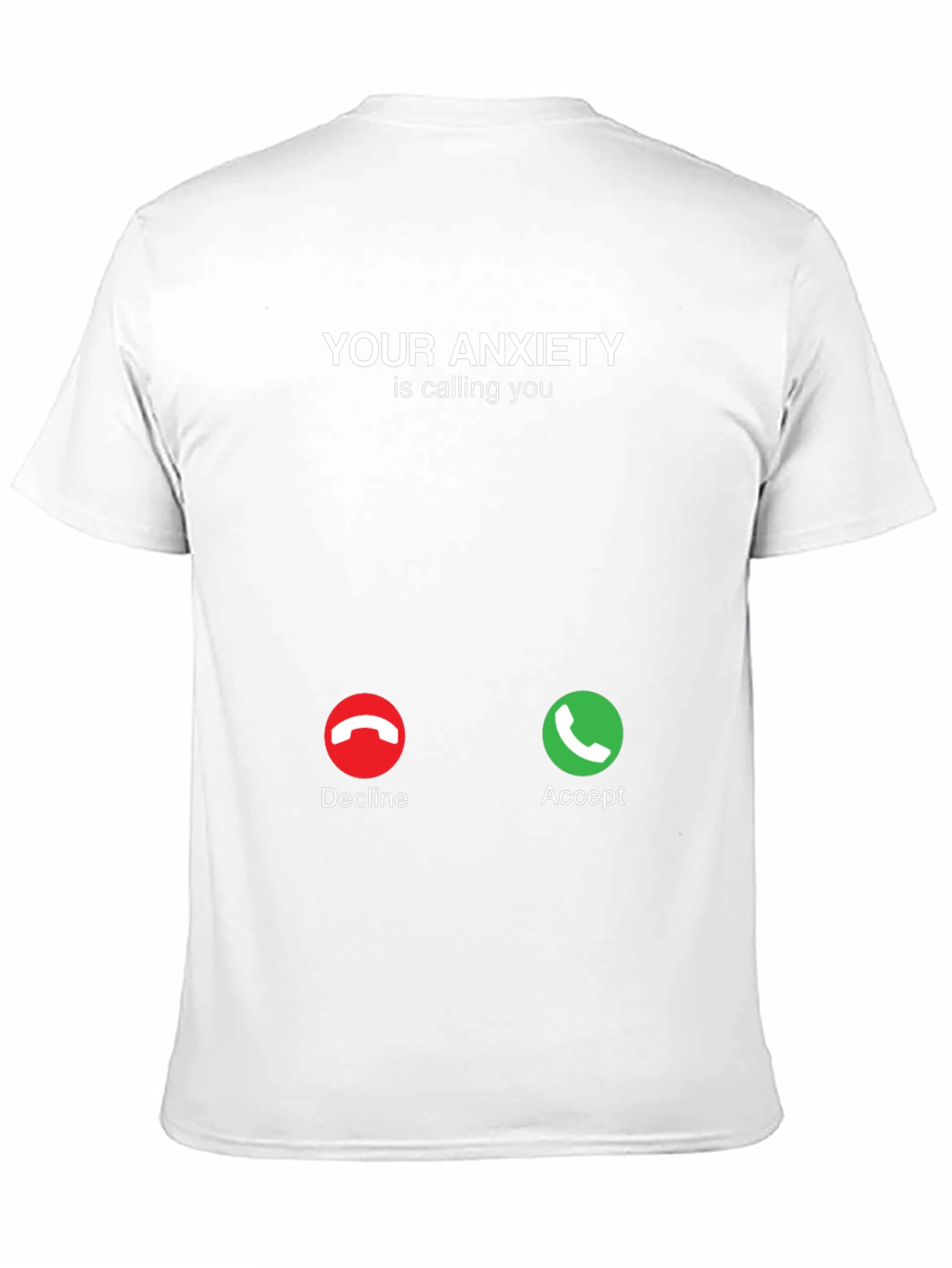 Black Anxiety Calling T-Shirt - Accept or Decline Funny Tee view 11