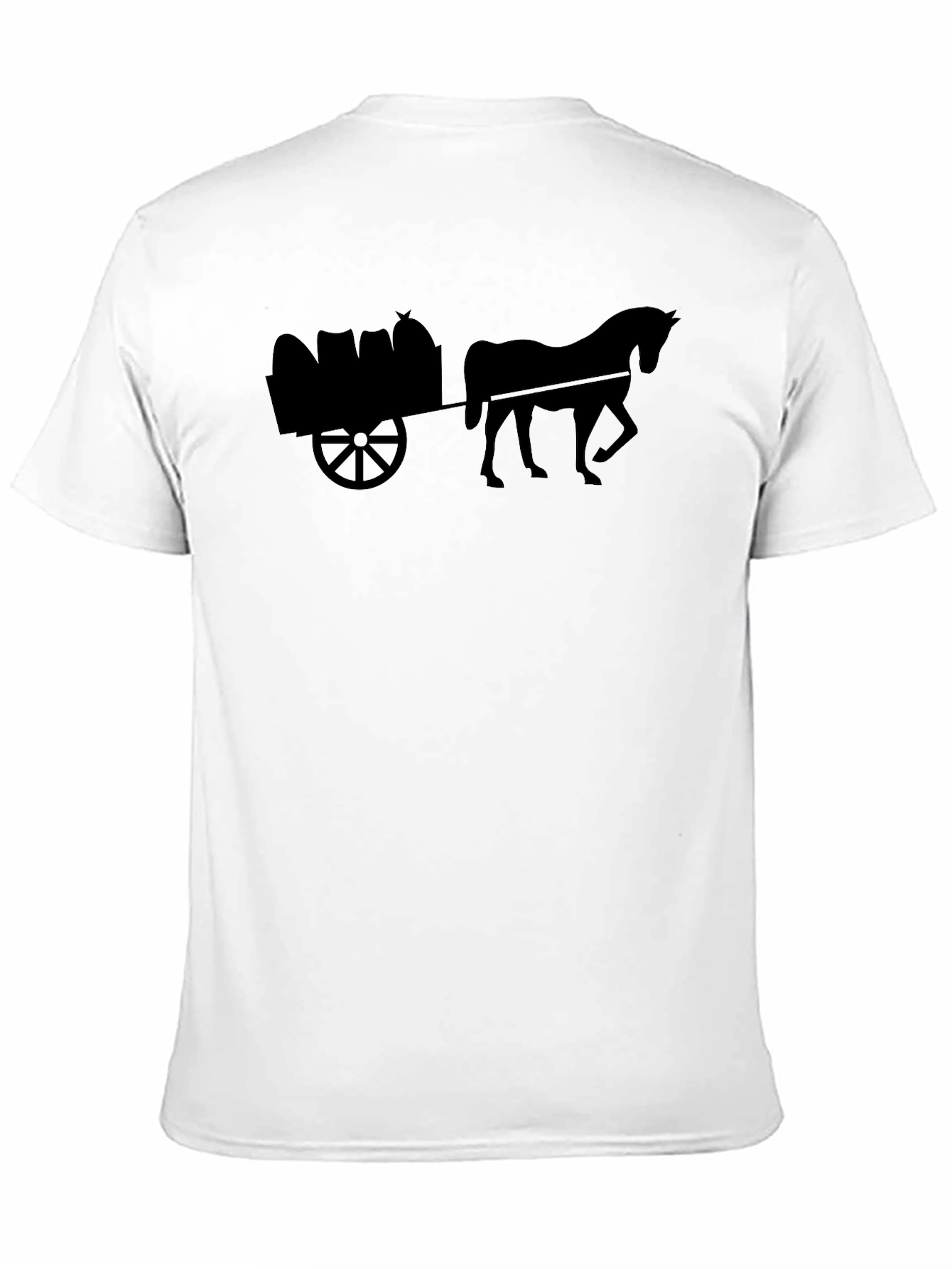 Black Horse & Cart Black T-Shirt - Equestrian Style view 11