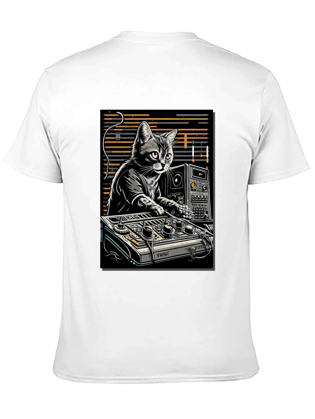 Black DJ Cat Graphic T-Shirt view 11