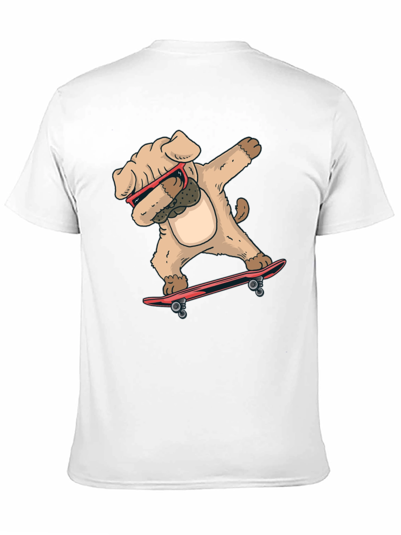 Black Dabbing Dog Skateboard T-Shirt view 11