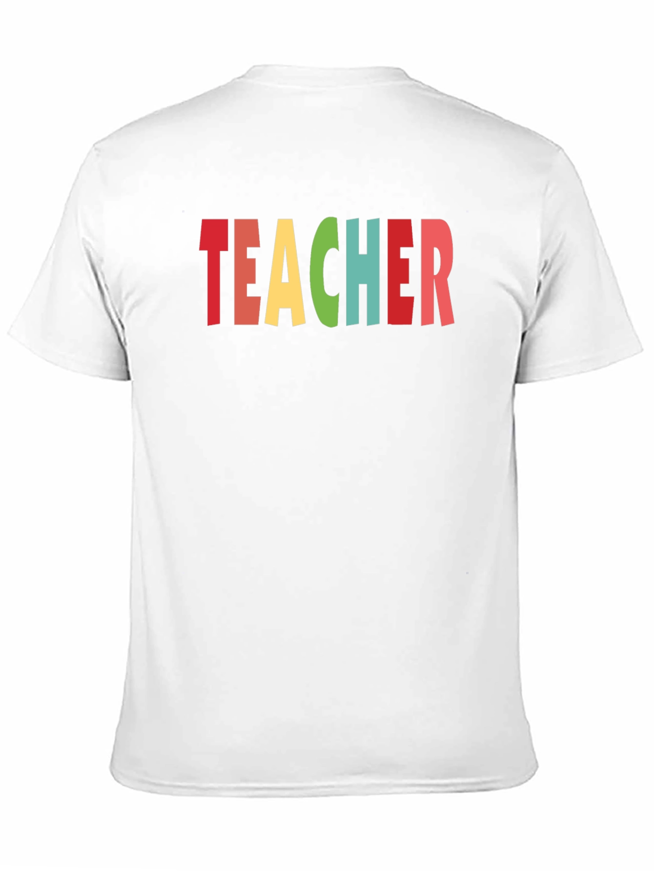 Black Colorful Teacher T-Shirt - Unisex Crew Neck view 11