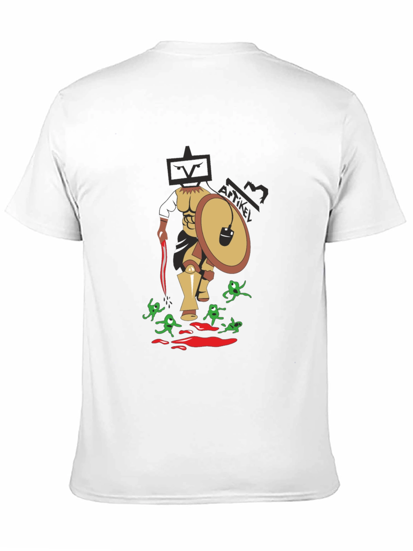 Black TV Head Warrior Graphic Tee - Black T-Shirt view 11