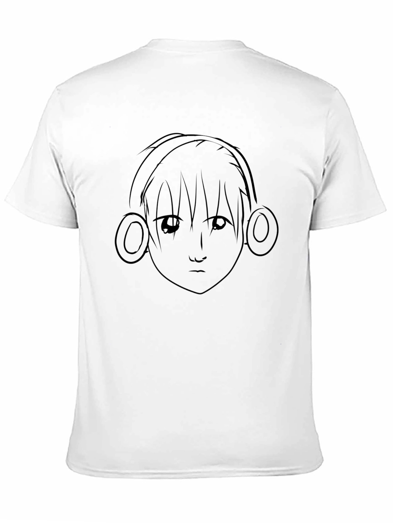 Black Anime Headphones Black T-Shirt view 11