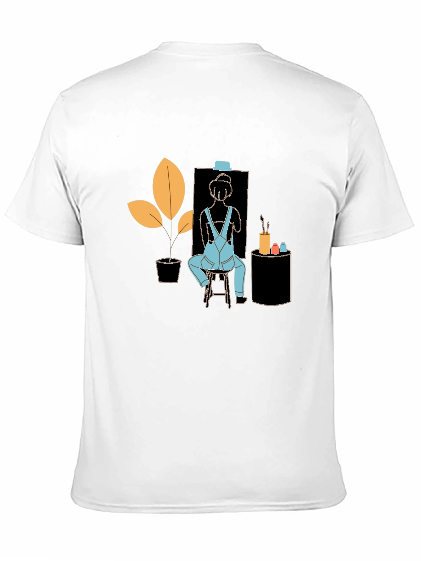 Black Artist Tee: Quirky Painter Graphic T-Shirt view 11