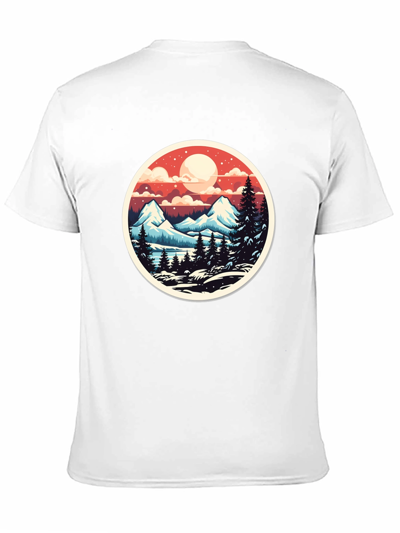 Black Mountain Landscape Graphic Tee - Black Casual T-Shirt view 11