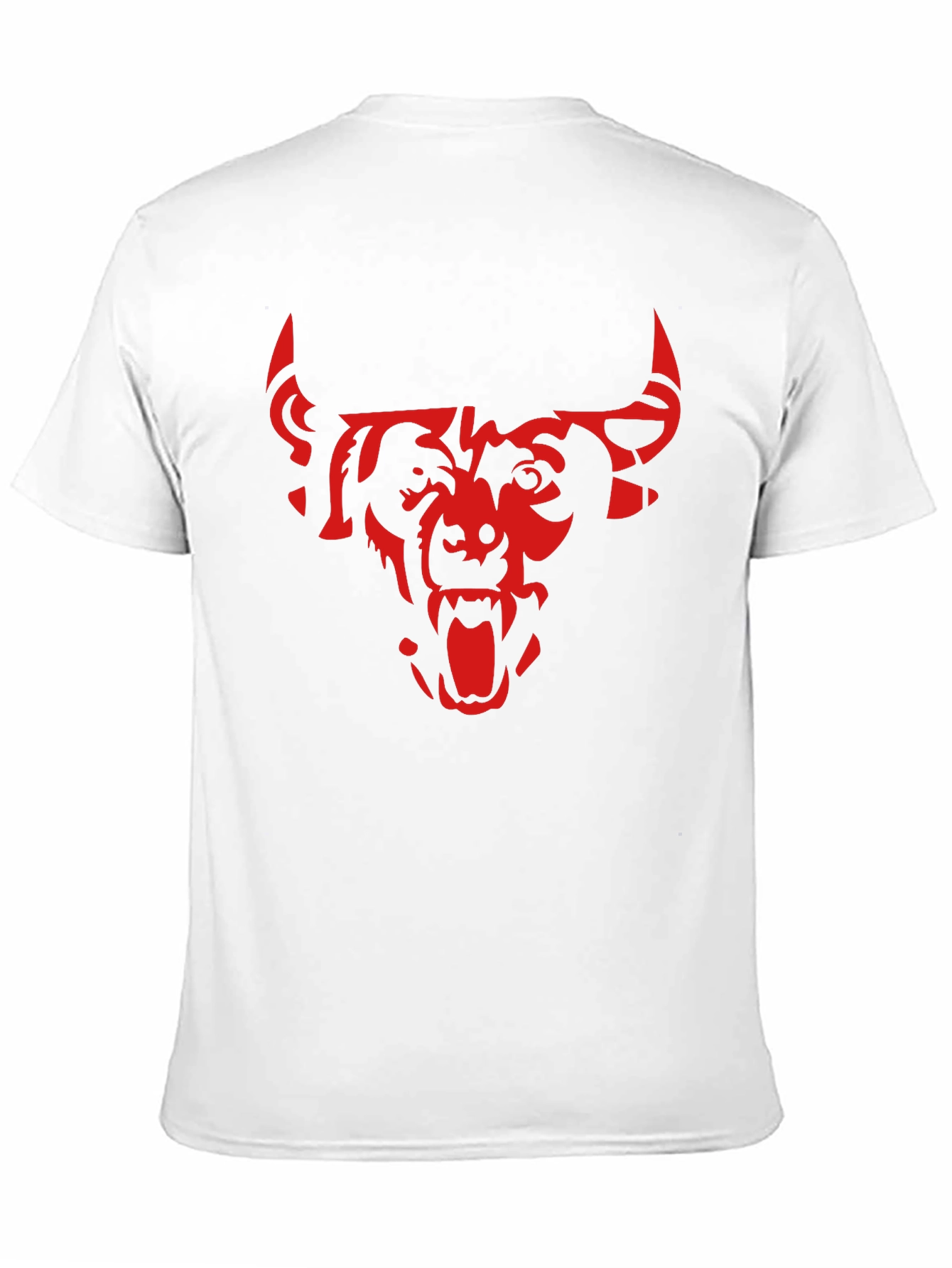Black Men's Black T-Shirt with Red Bull Graphic view 11