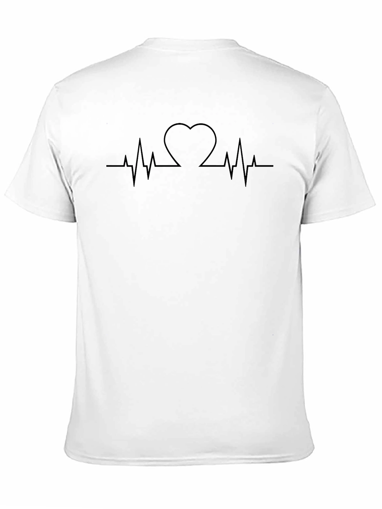 Black Heartbeat Heart T-Shirt - Love Graphic Tee view 11